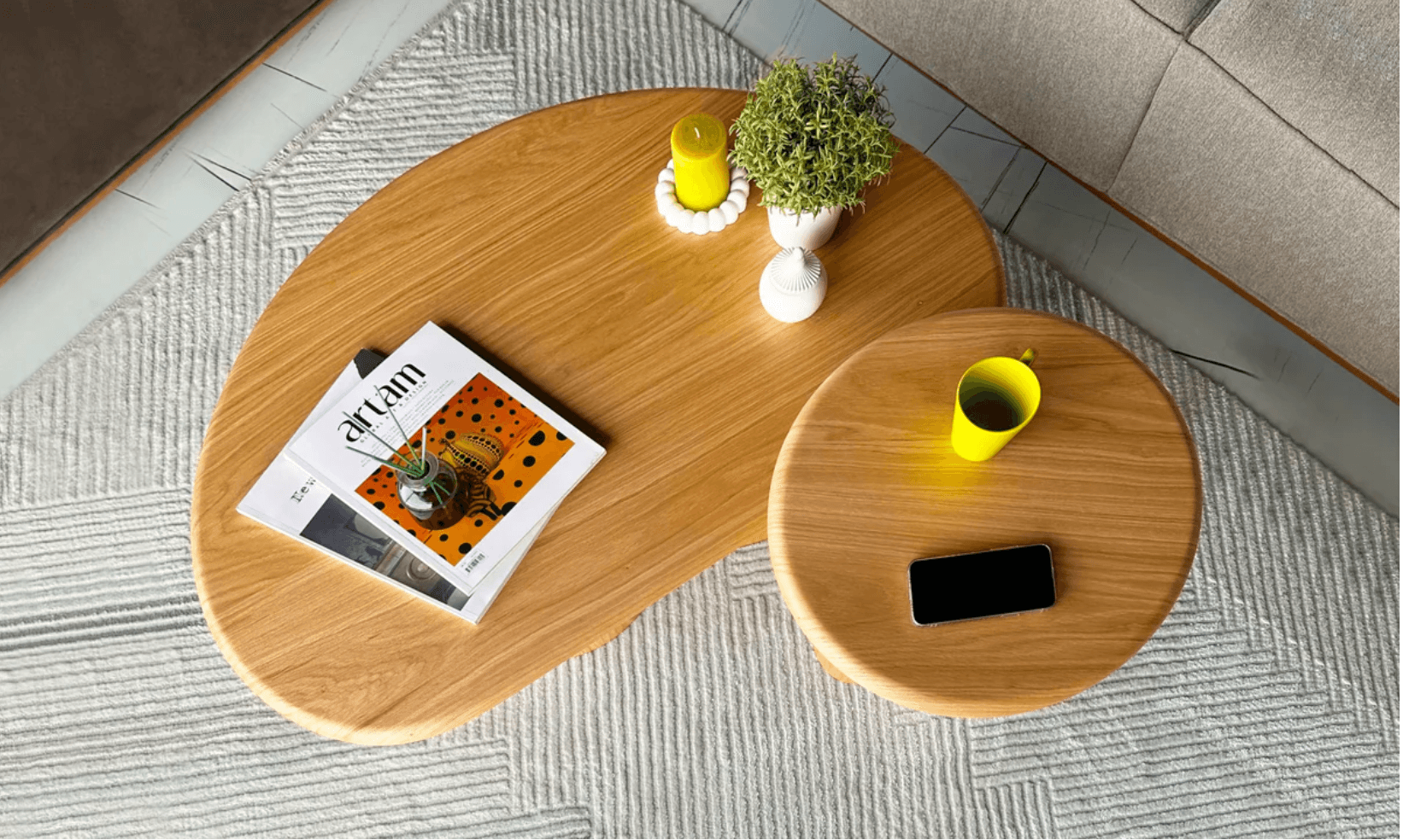 Avina Yuvarlak Yan Sehpa