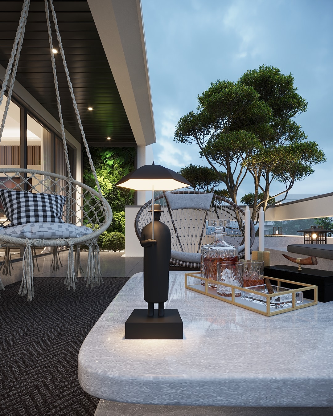 Şemsiyeli Adam Masa Lambası