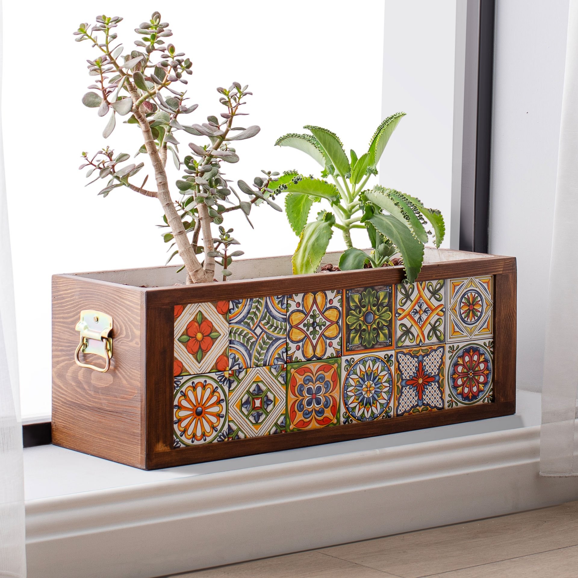 Meksika Çinili Saksı - 6x2 Çinili