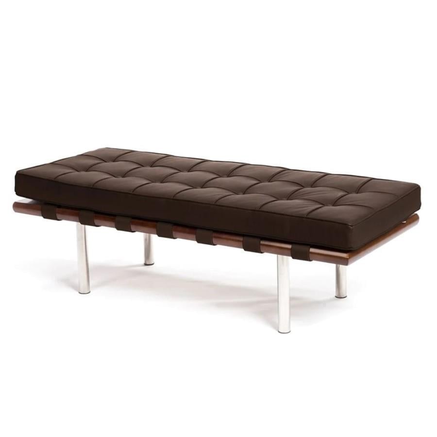 Rove Metal Deri Bench - Koyu Kahve