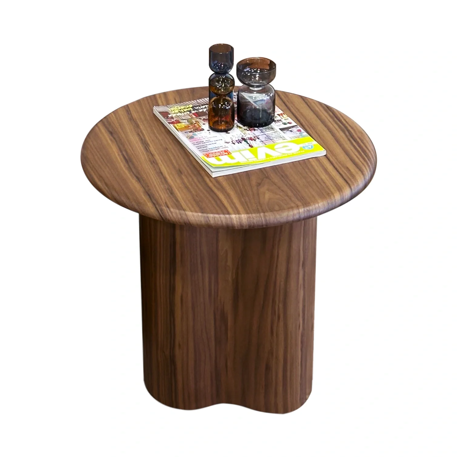 Avina Yuvarlak Yan Sehpa - Ceviz