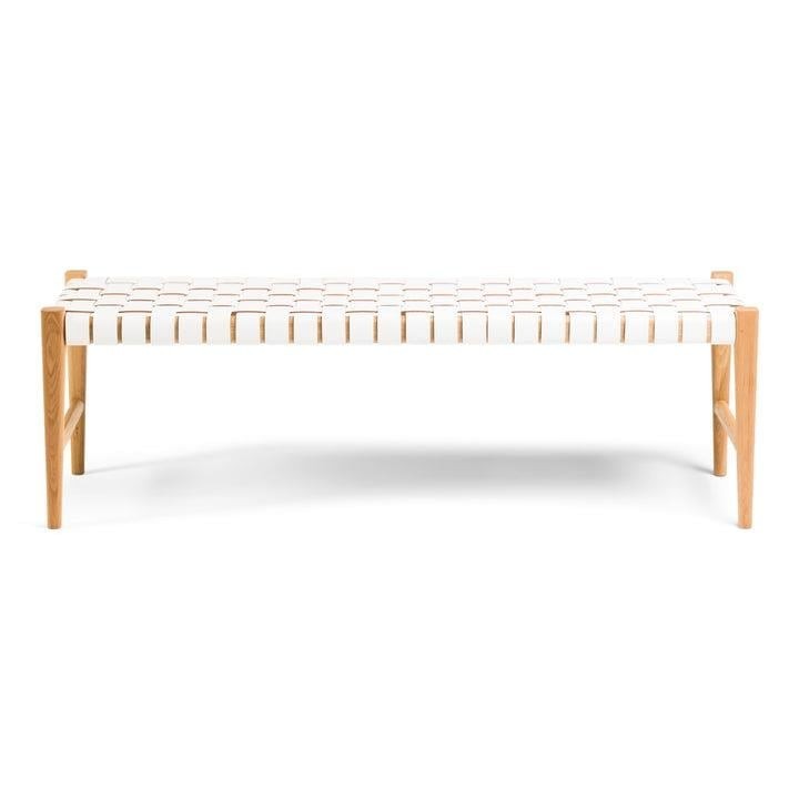 Gerçek Deri Kent Bench - Beyaz