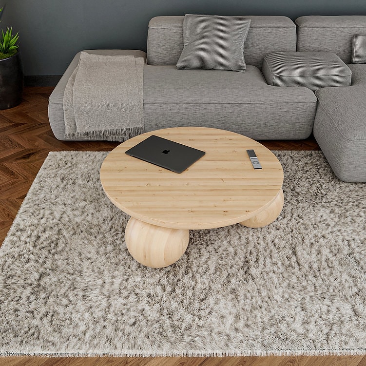 Masif Ahşap Oval Sehpa