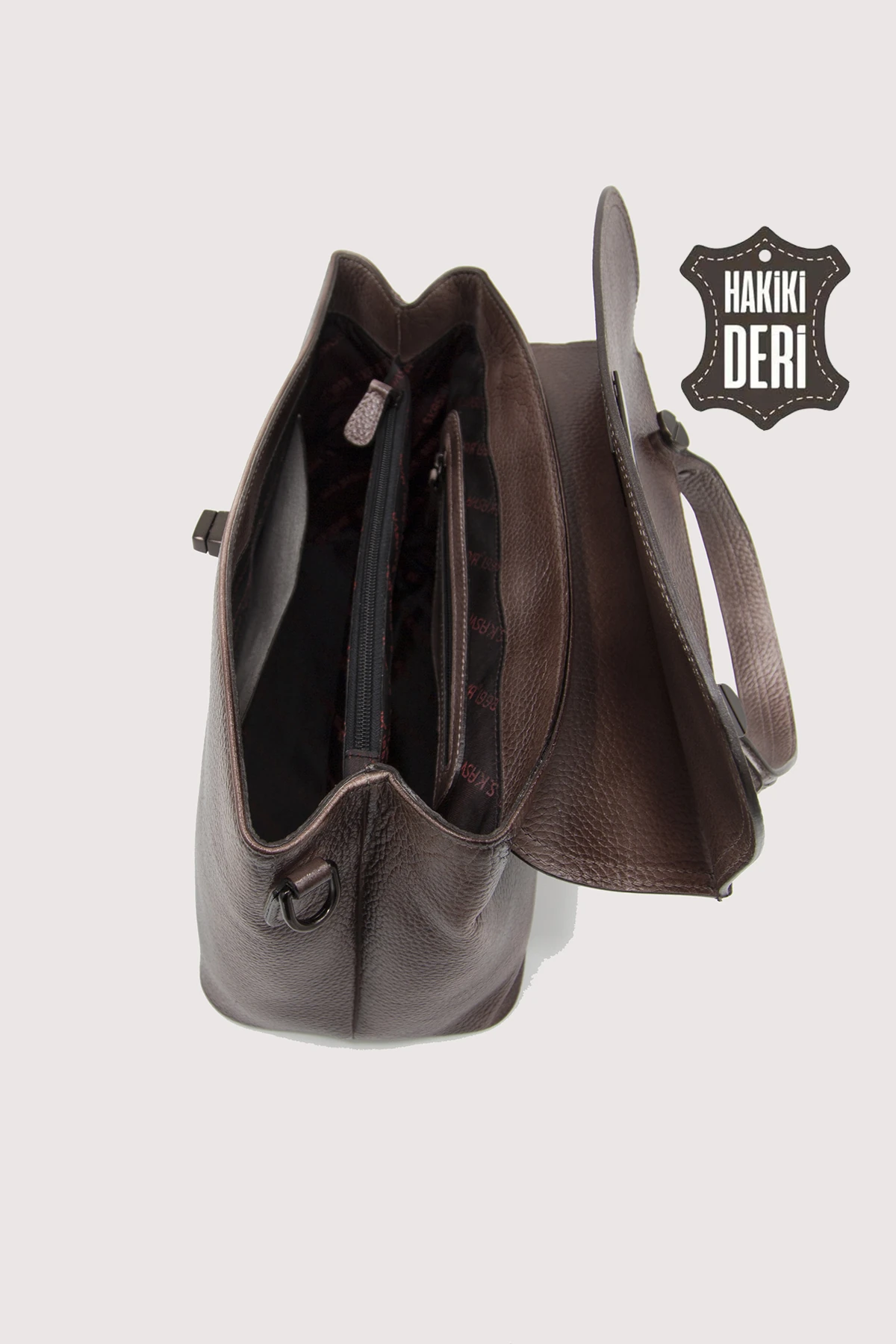 Vintage Hakiki Deri El Boyaması Kadın Kol Çantası SMR9069