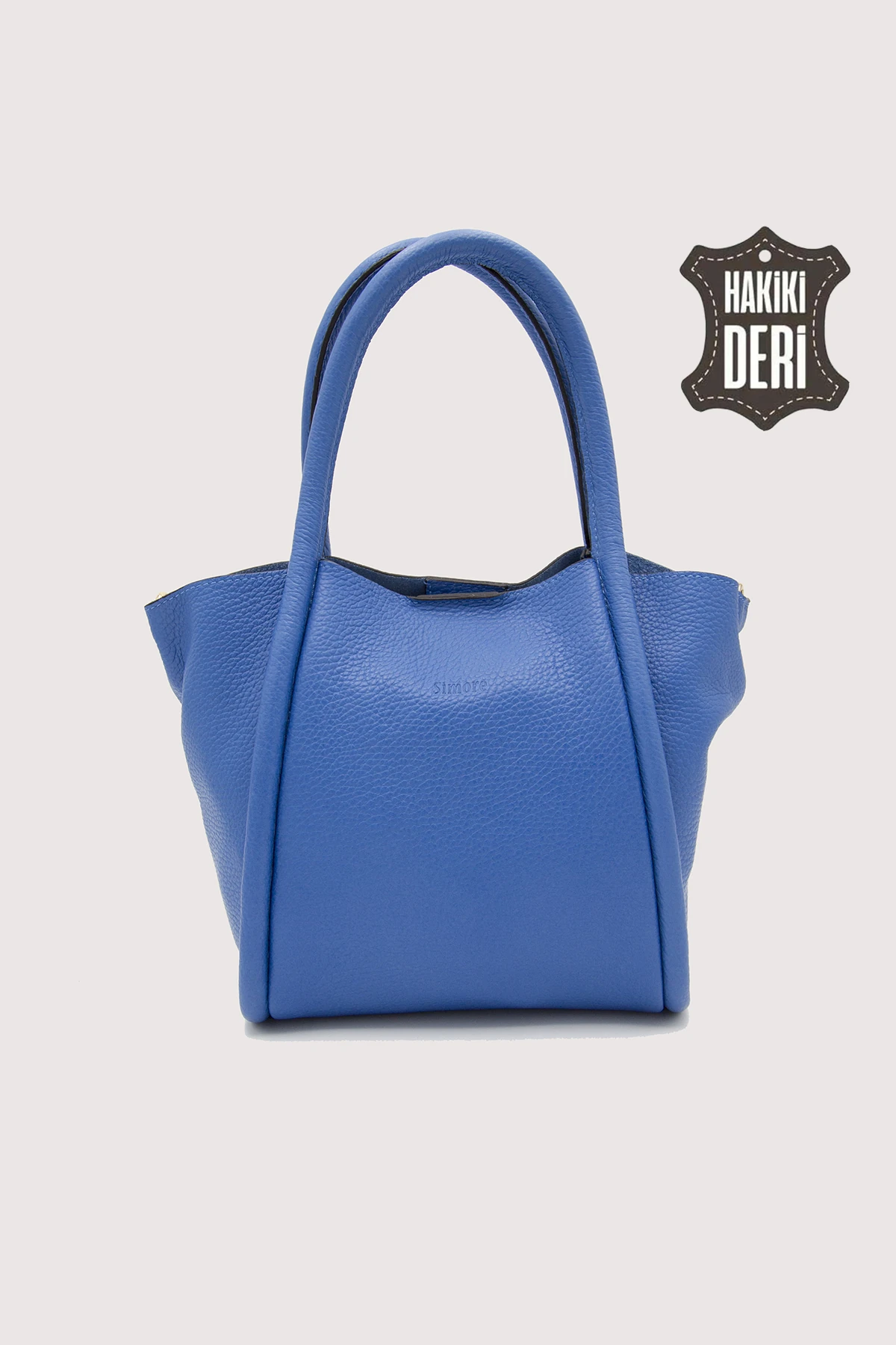 Hakiki Deri Kadın Organizerlı El Çantası SMR9206 - Mavi