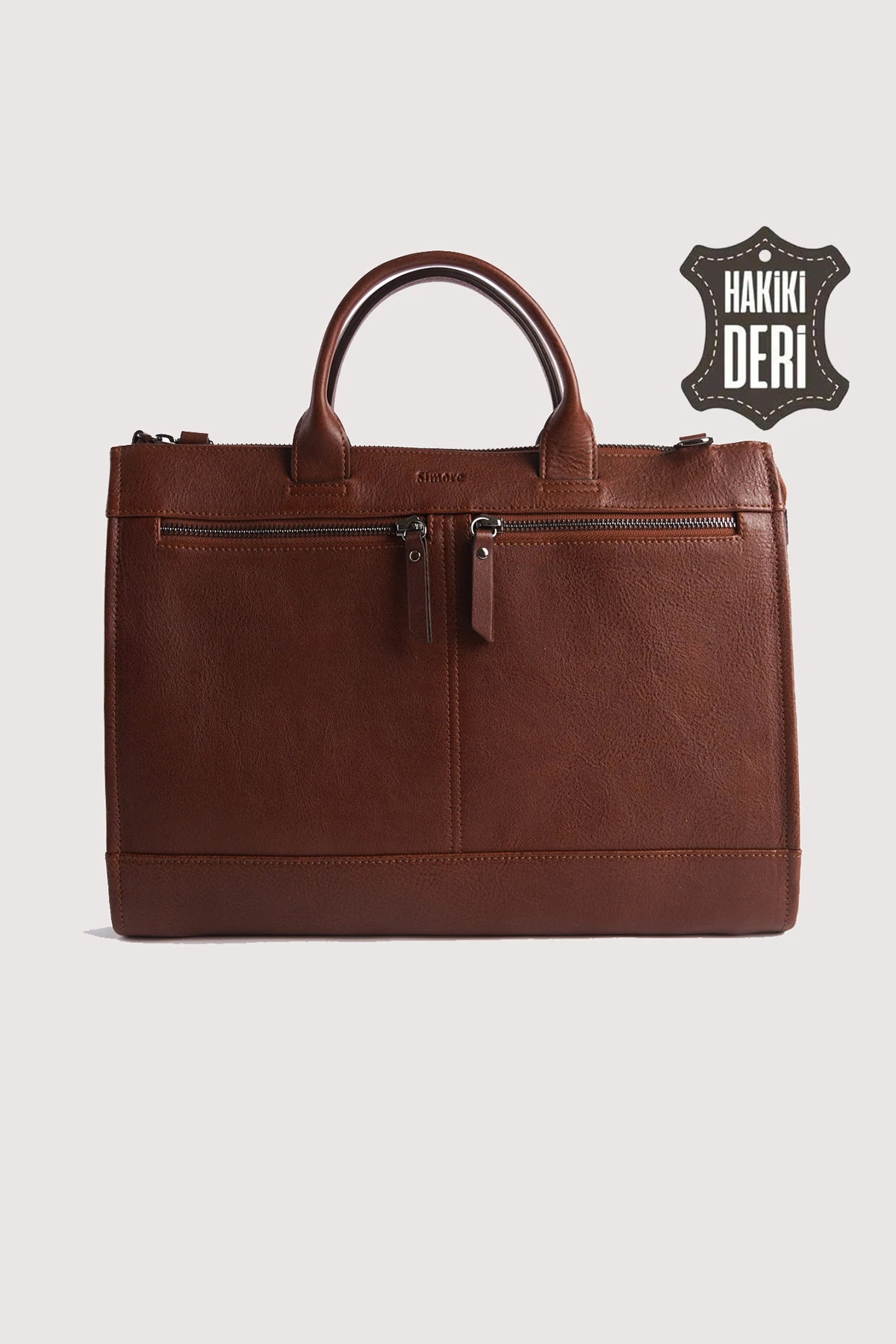 Hakiki Deri Erkek Evrak Çantası SMR6981 - Simore - Taba