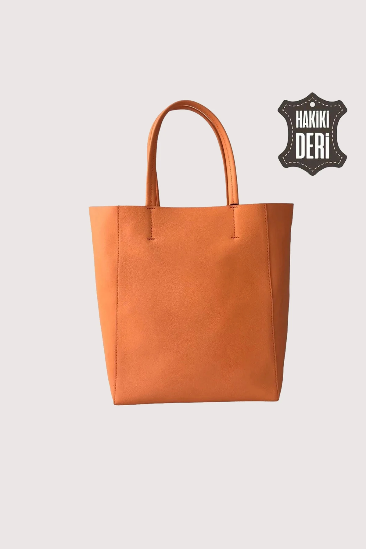 Hakiki Deri Kadın El Çantası SMR8751 - Turuncu