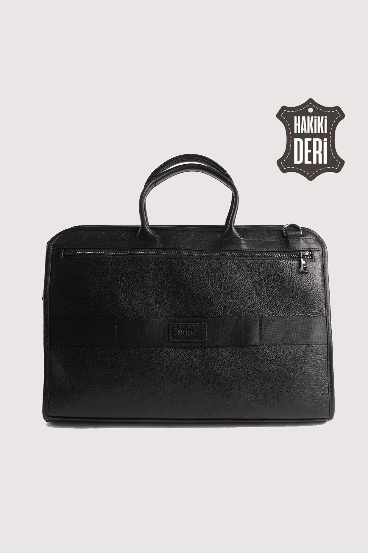 Hakiki Deri Erkek Evrak Çantası Siyah SMR063 - Simore