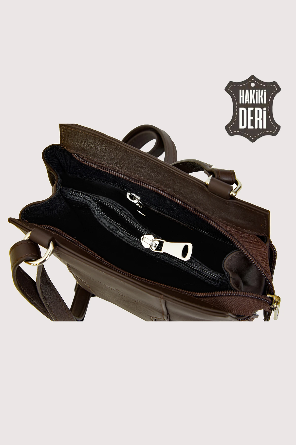 Hakiki Deri Kadın Deri Omuz Çantası Siyah SMR562 - Simore