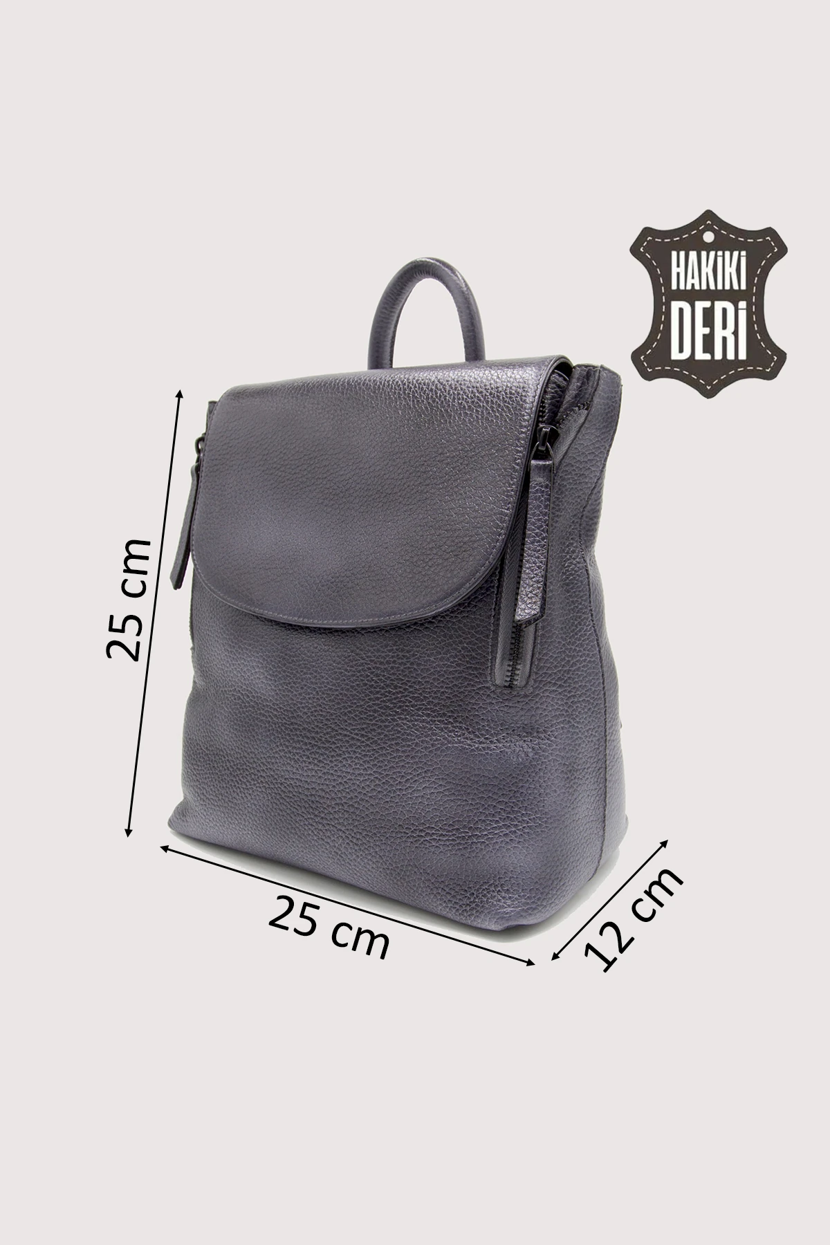 Vintage Hakiki Deri El Boyaması Kadın Sırt Çantası SMR9075