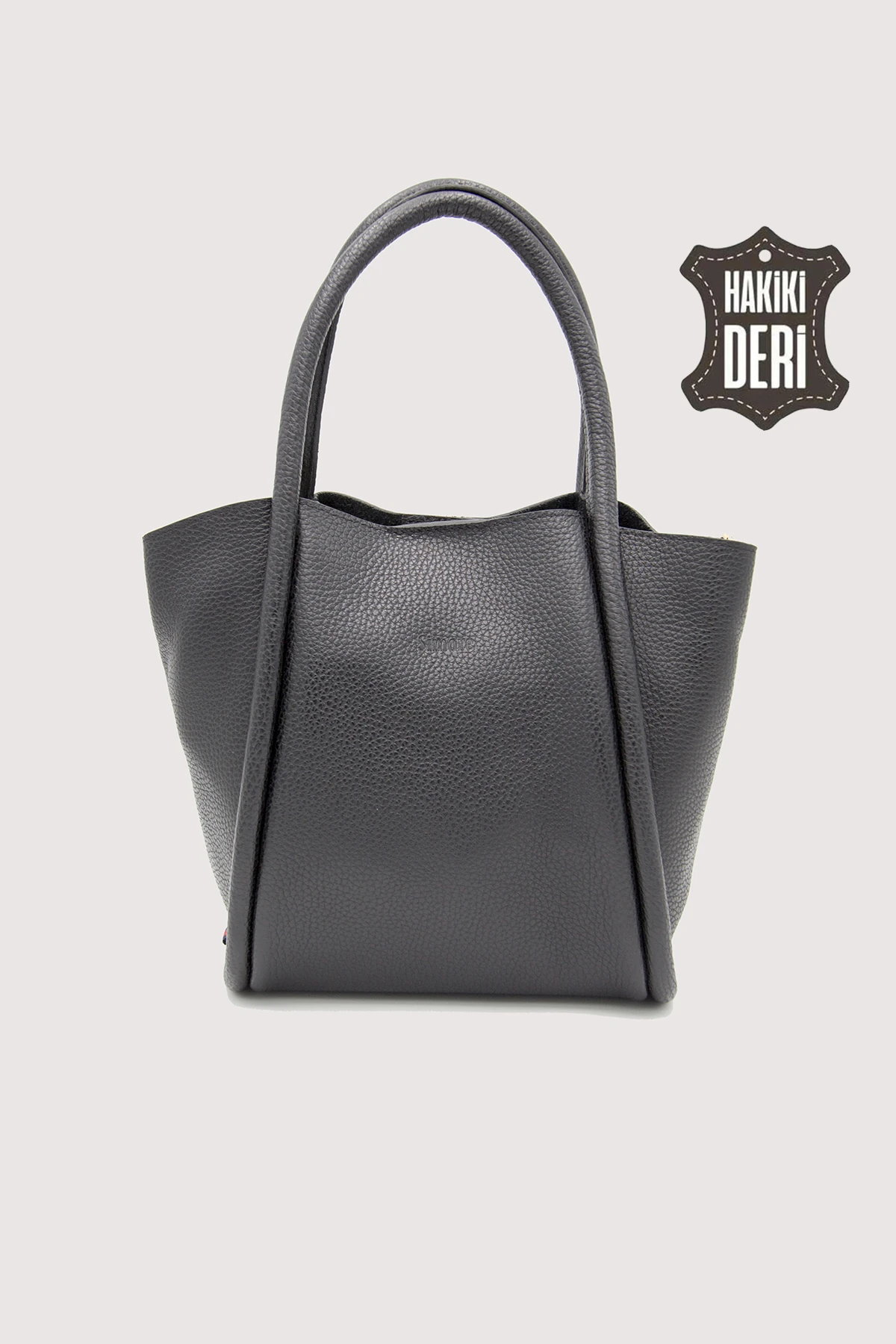 Hakiki Deri Kadın Organizerlı El Çantası SMR9206 - Siyah