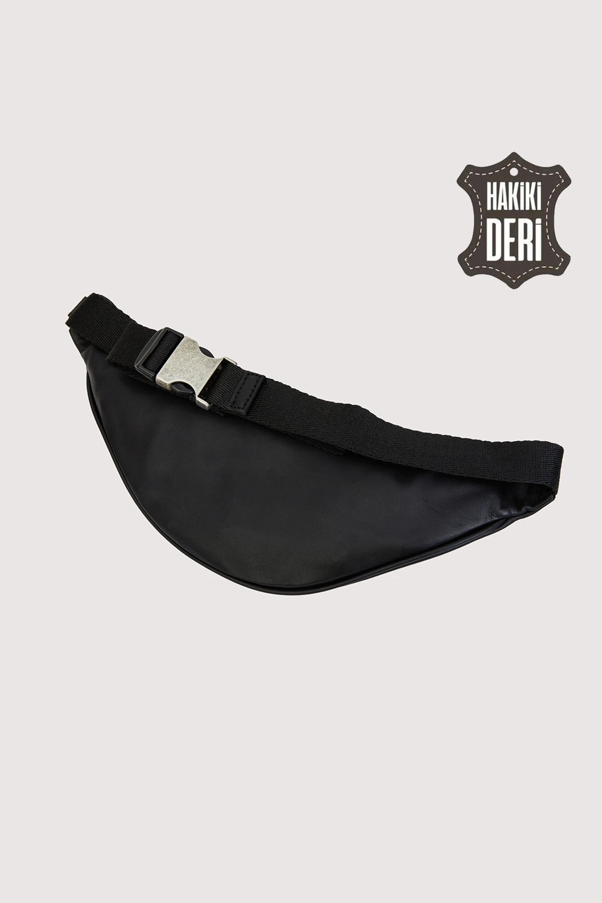 Shadow Hakiki Deri Siyah Unisex Bel Çantası SMR8948