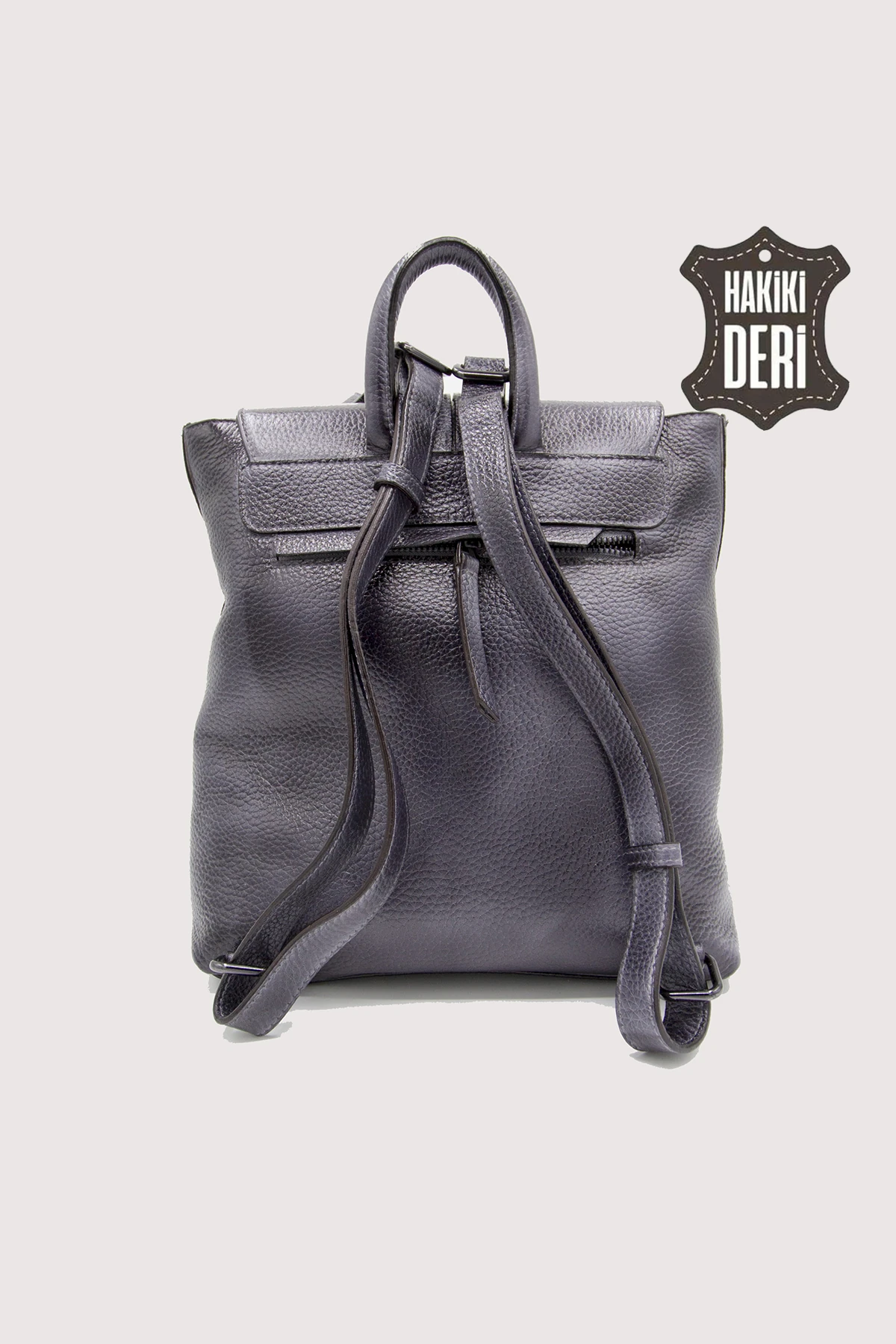 Vintage Hakiki Deri El Boyaması Kadın Sırt Çantası SMR9075