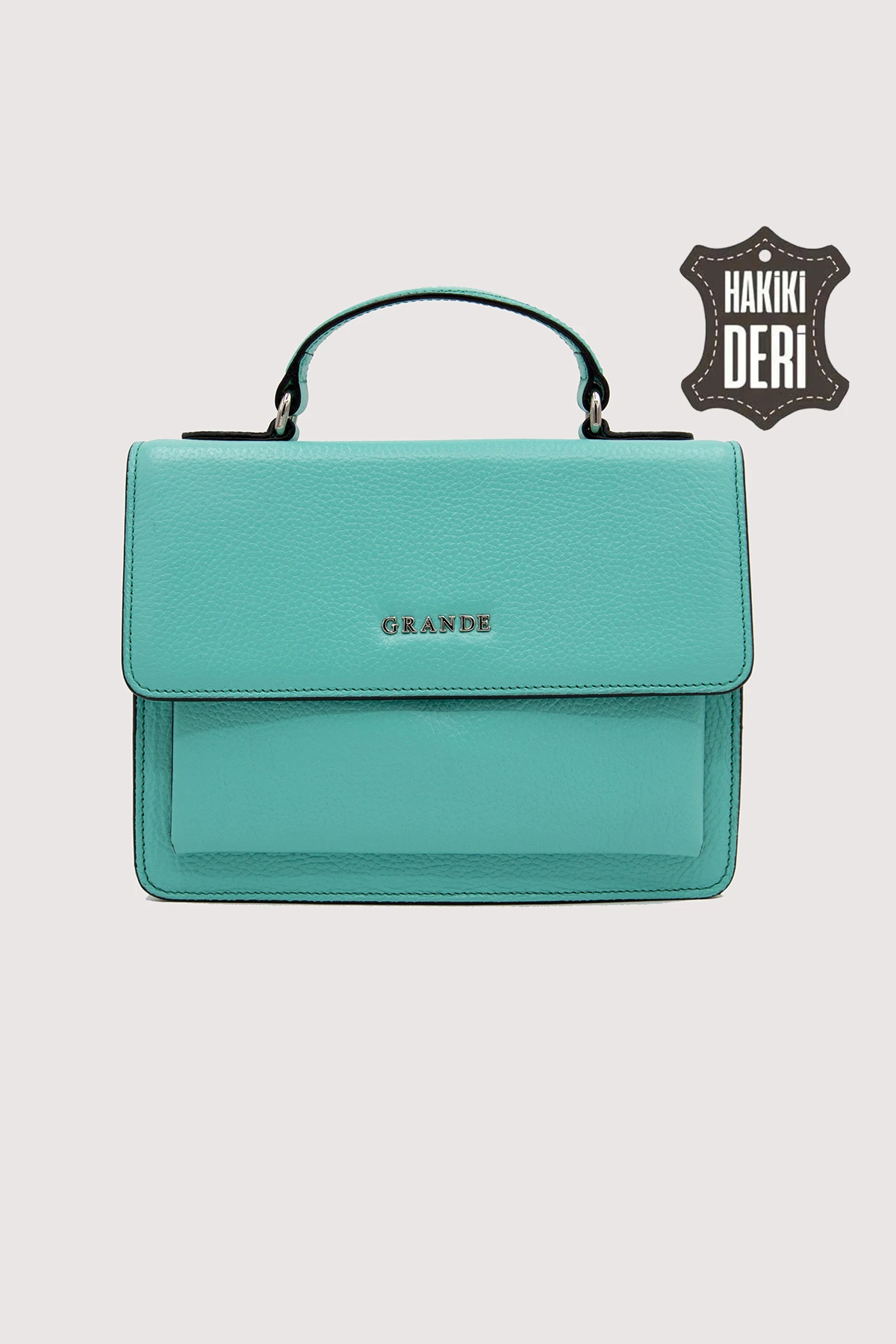 Hakiki Deri Kadın El Çantası Uzun Askılı SMR9022 - Turkuaz