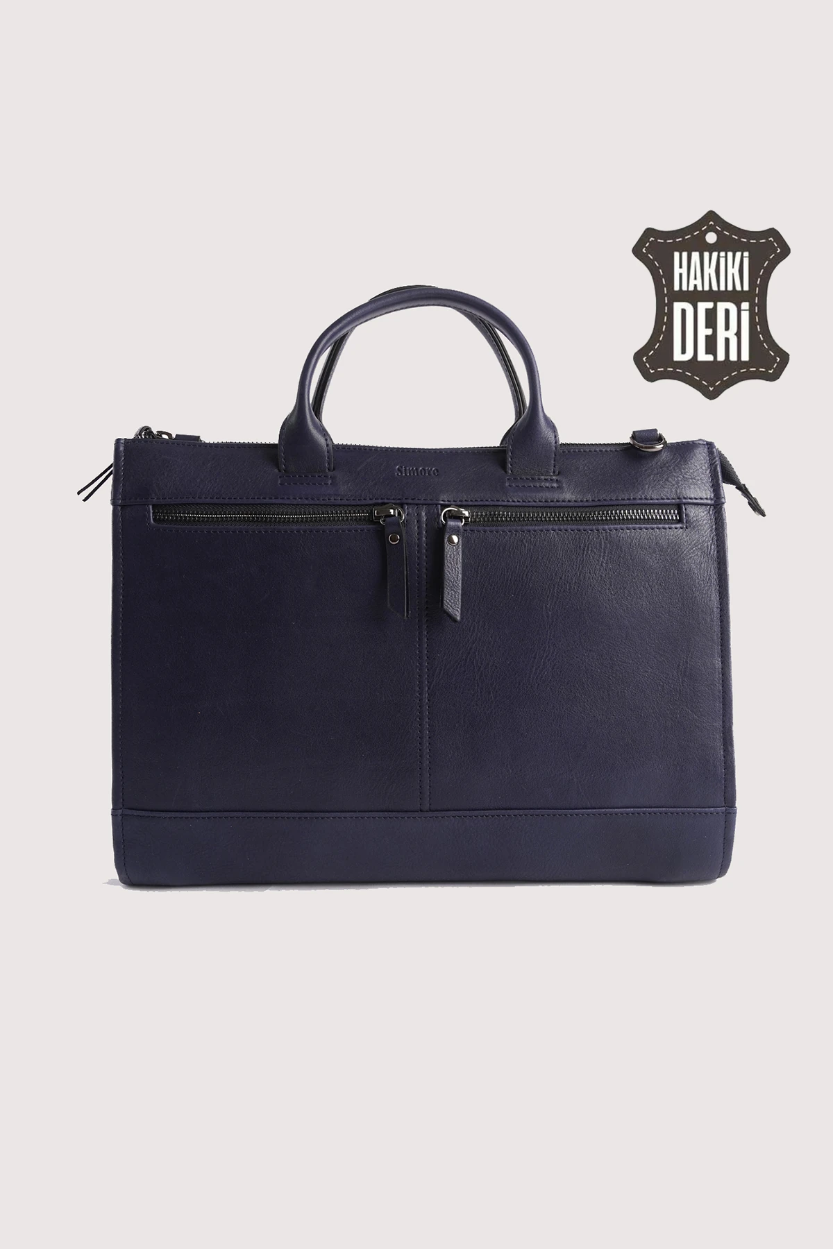 Hakiki Deri Erkek Evrak Çantası SMR6981 - Simore - Lacivert