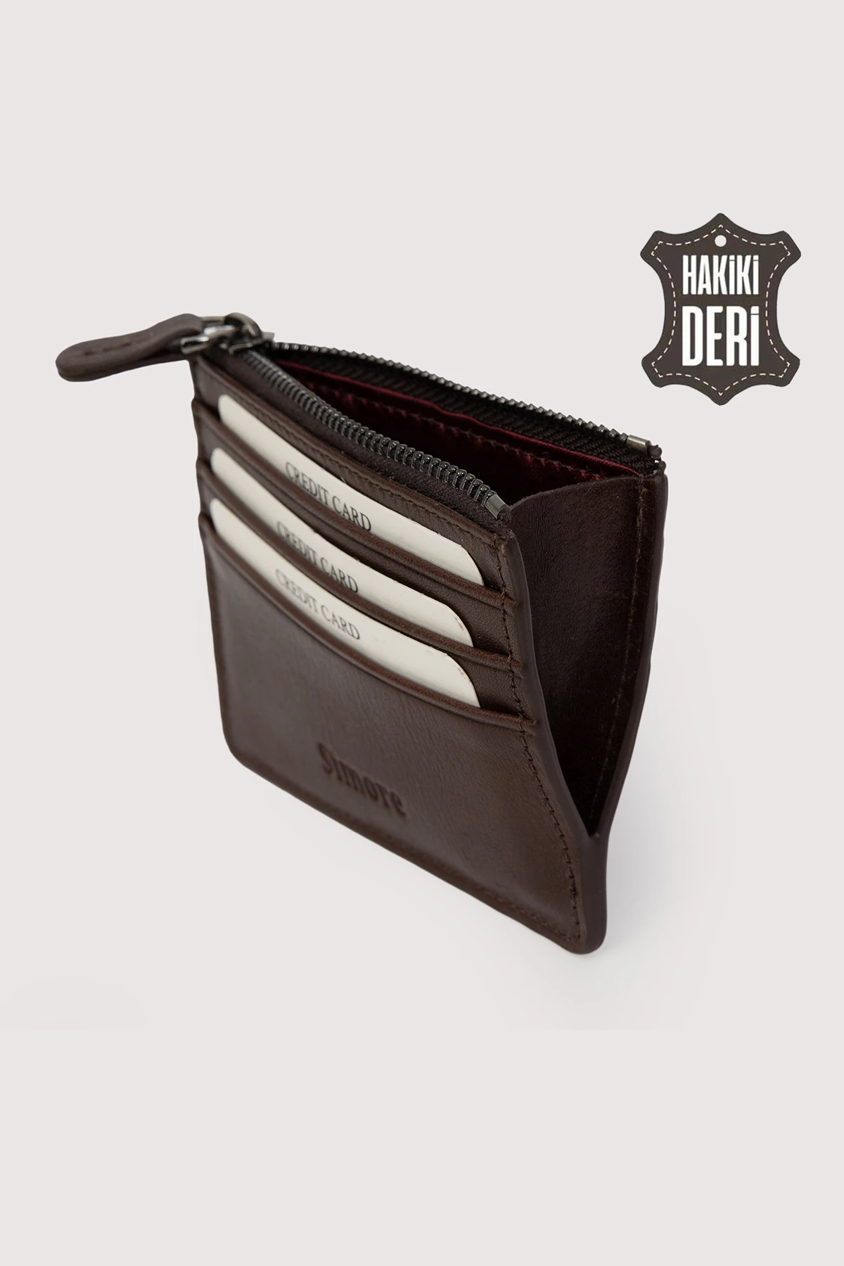 Fermuarlı Hakiki Deri Kartlıklı Cüzdan SMR9047