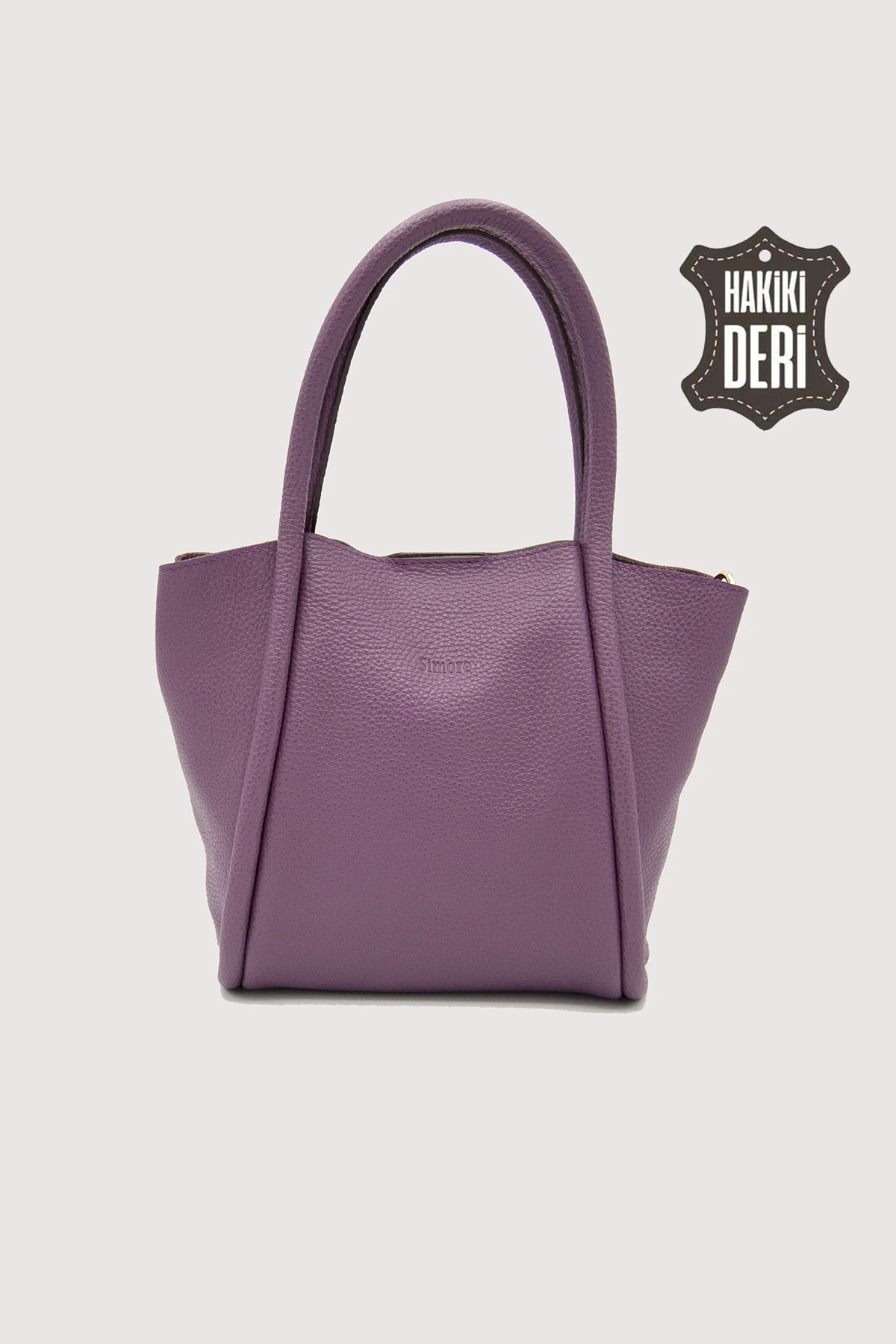 Hakiki Deri Kadın Organizerlı El Çantası SMR9206 - Mürdüm
