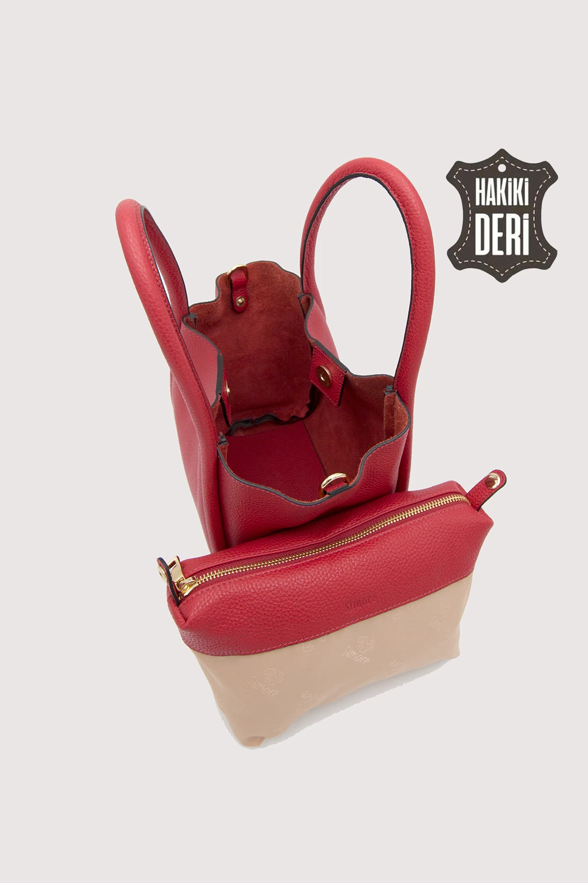 Hakiki Deri Kadın Organizerlı El Çantası SMR9206