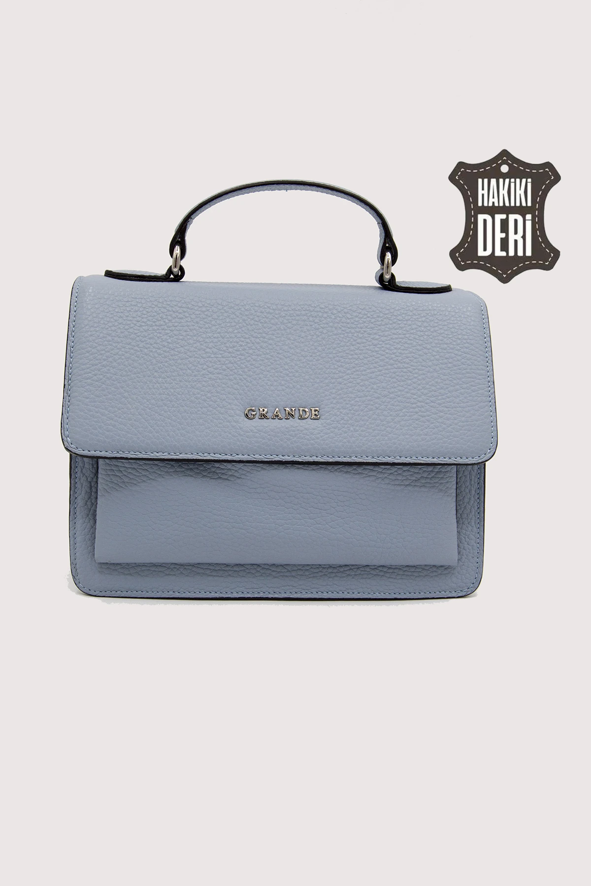 Hakiki Deri Kadın El Çantası Uzun Askılı SMR9022 - Bebe Mavi
