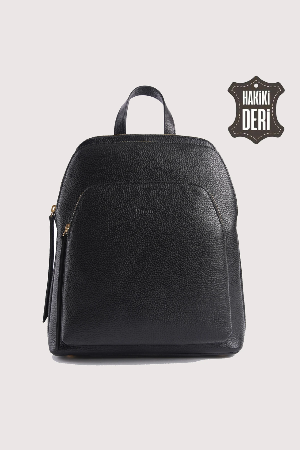 Hakiki Deri Kadın Sırt Çantası SMR9209 - Siyah