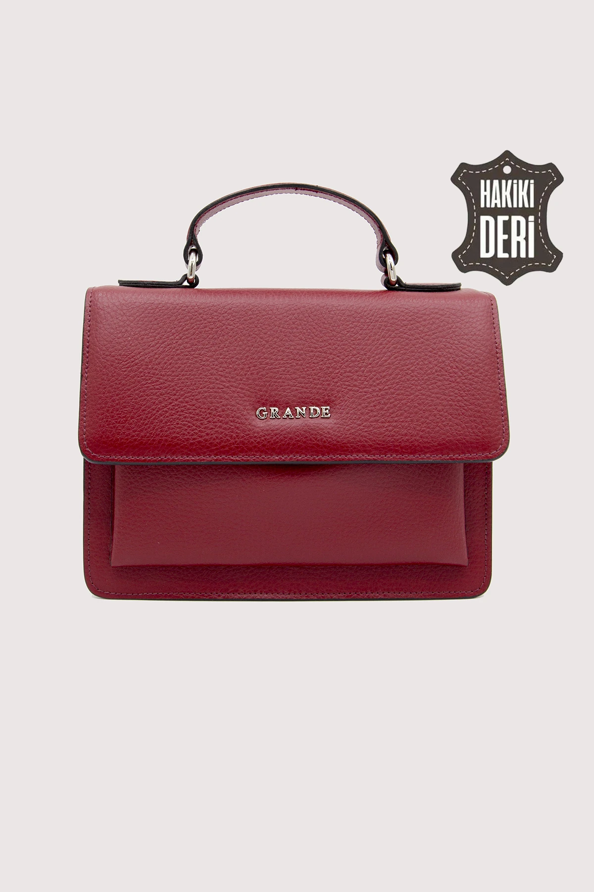 Hakiki Deri Kadın El Çantası Uzun Askılı SMR9022 - Kırmızı