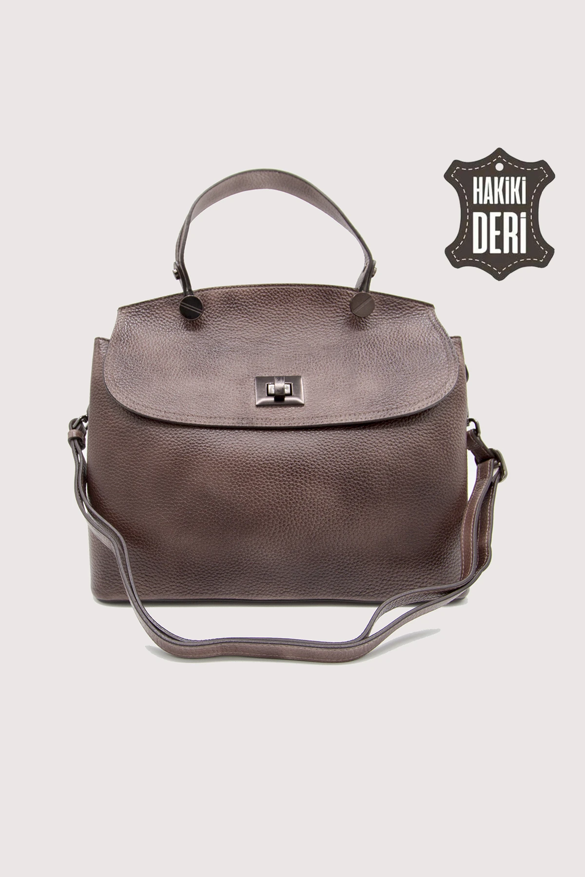 Vintage Hakiki Deri El Boyaması Kadın Kol Çantası SMR9069