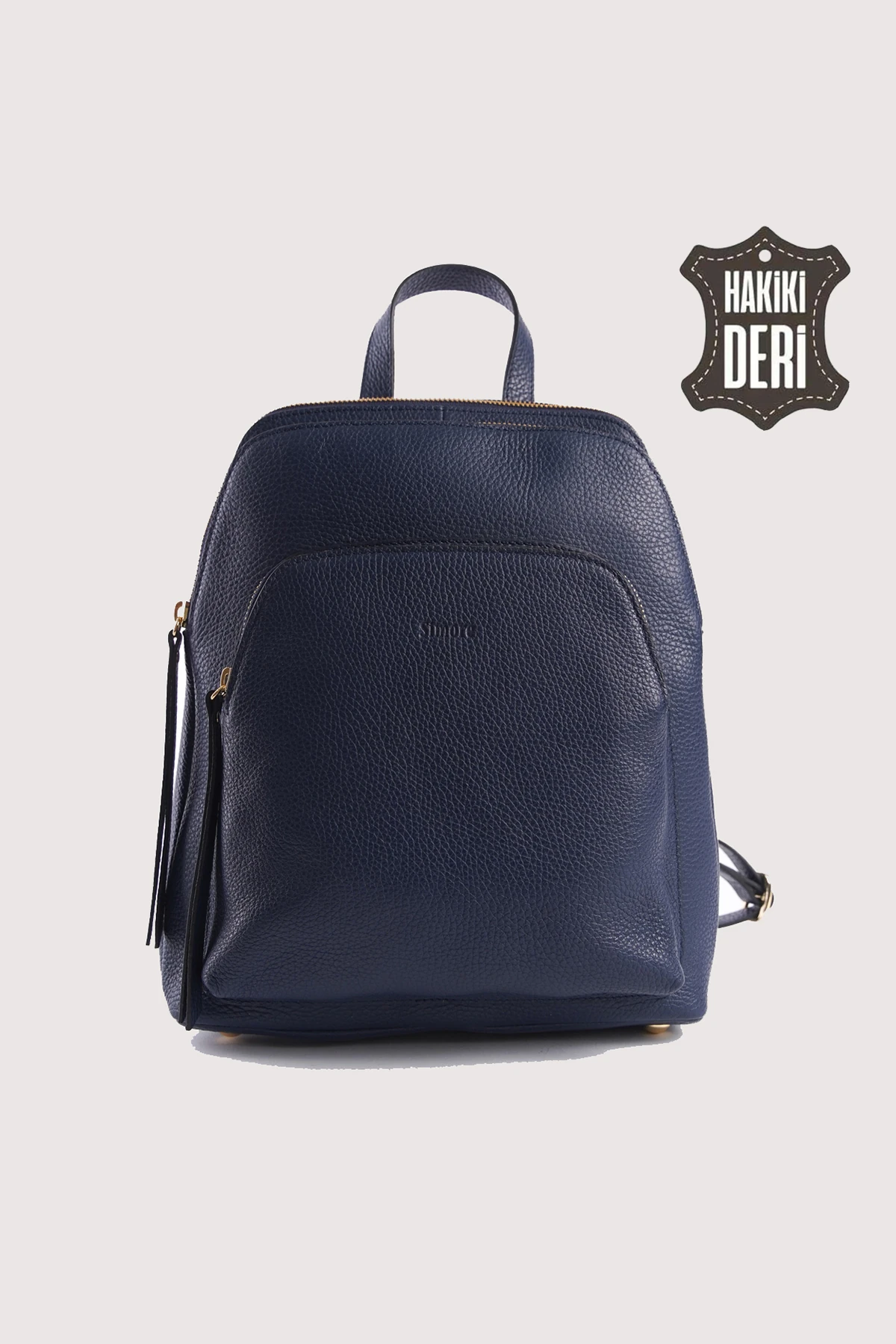 Hakiki Deri Kadın Sırt Çantası SMR9209 - Lacivert