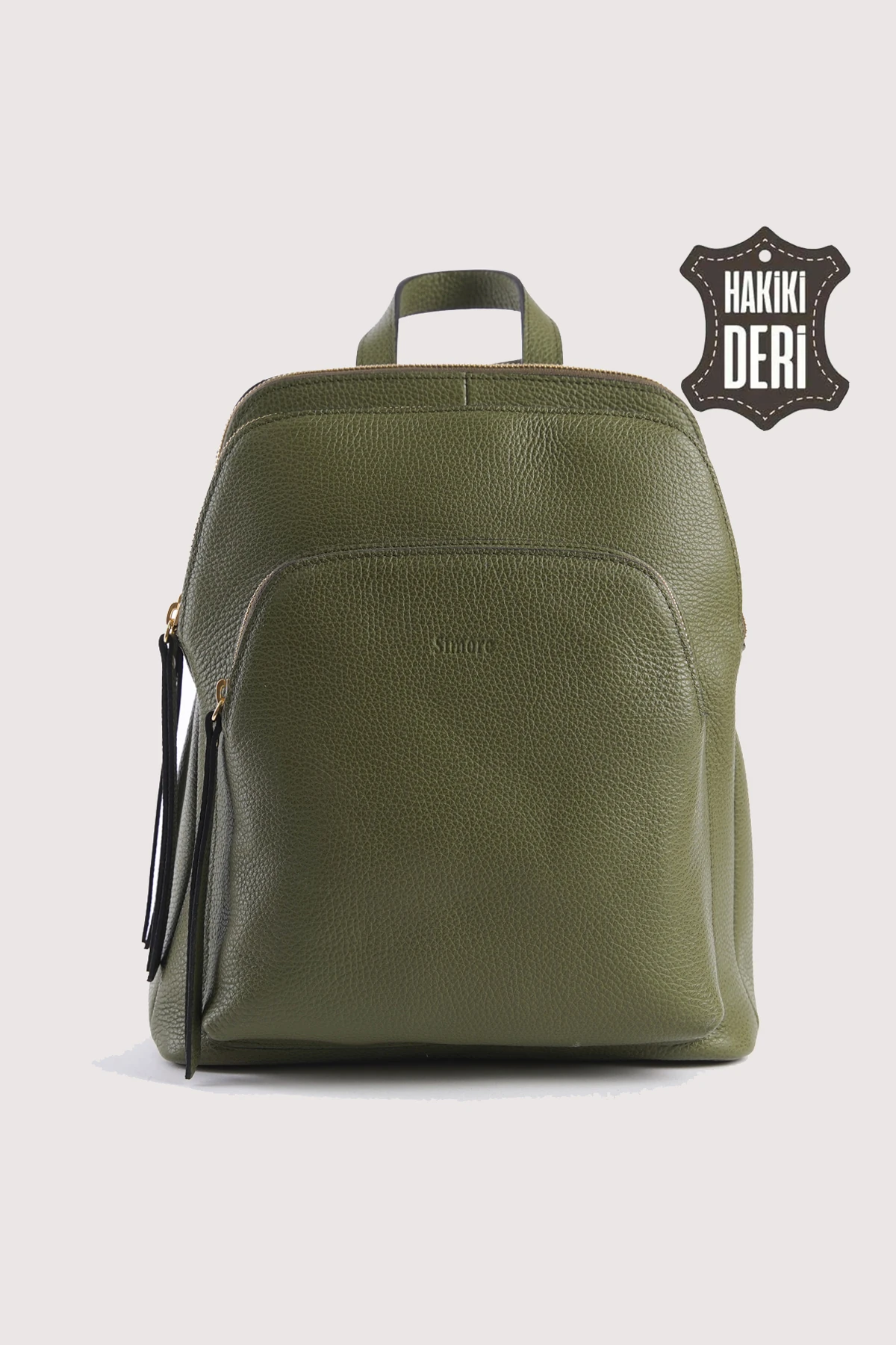 Hakiki Deri Kadın Sırt Çantası SMR9209 - Yeşil