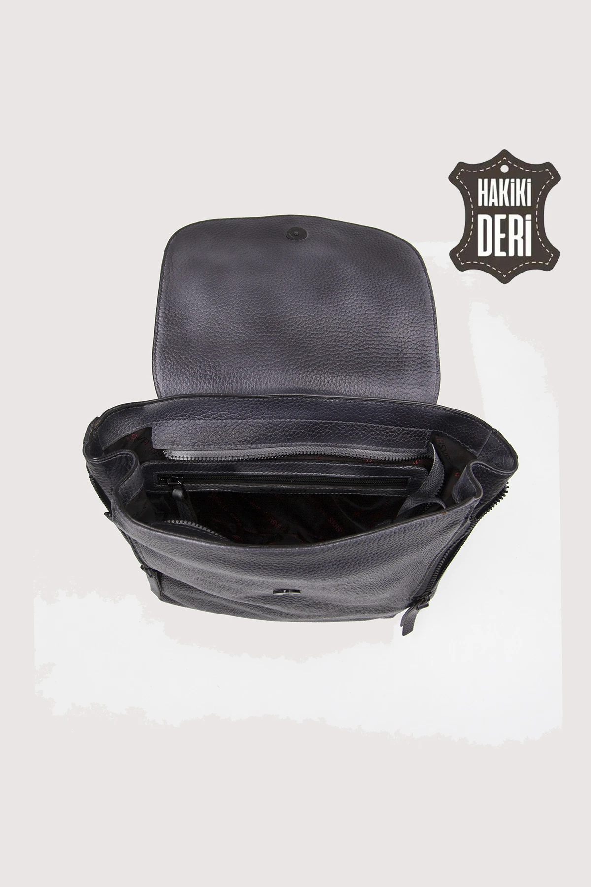 Vintage Hakiki Deri El Boyaması Kadın Sırt Çantası SMR9075