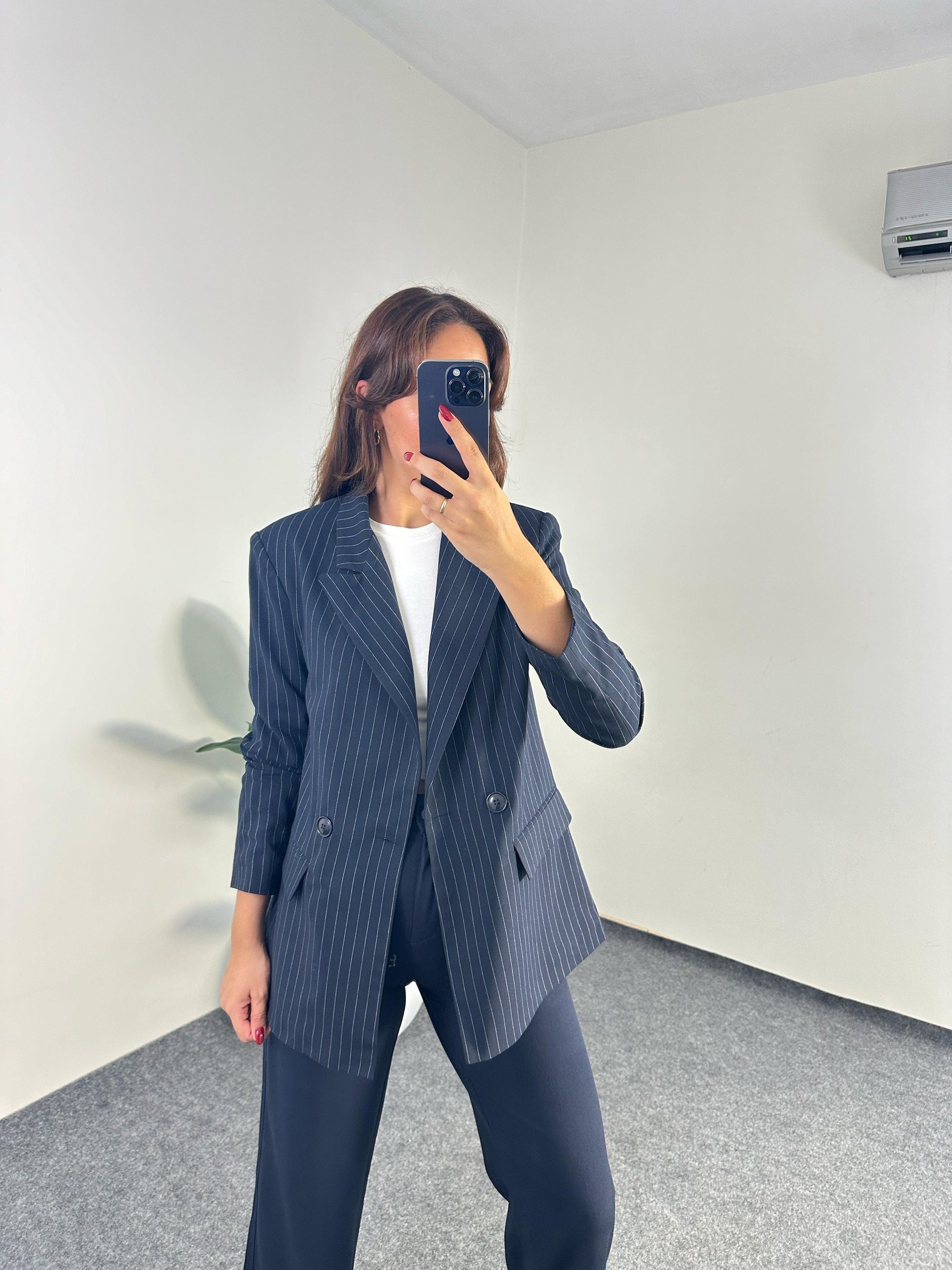 MANGO ÇİZGİLİ BLAZER CEKET