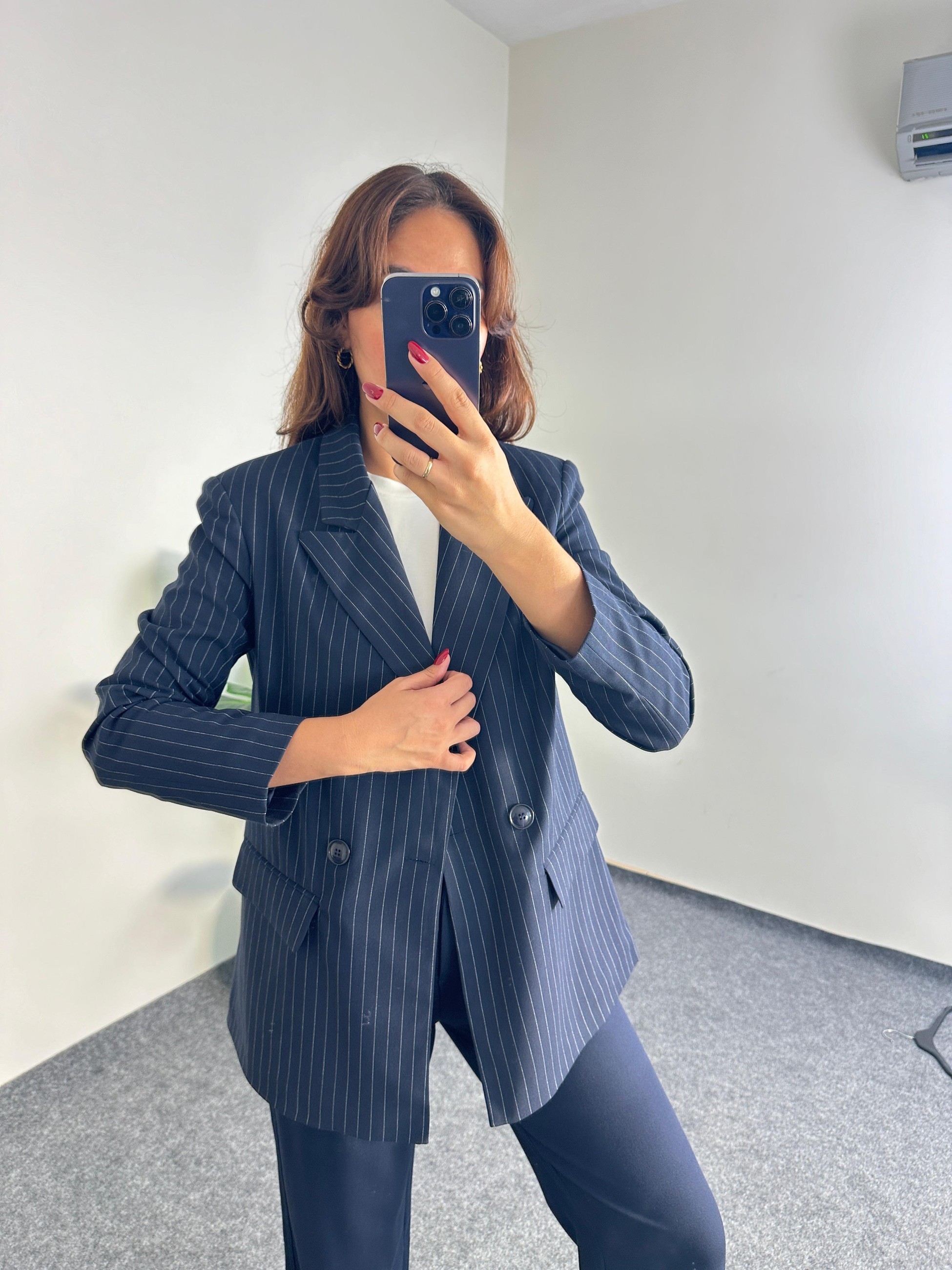 MANGO ÇİZGİLİ BLAZER CEKET