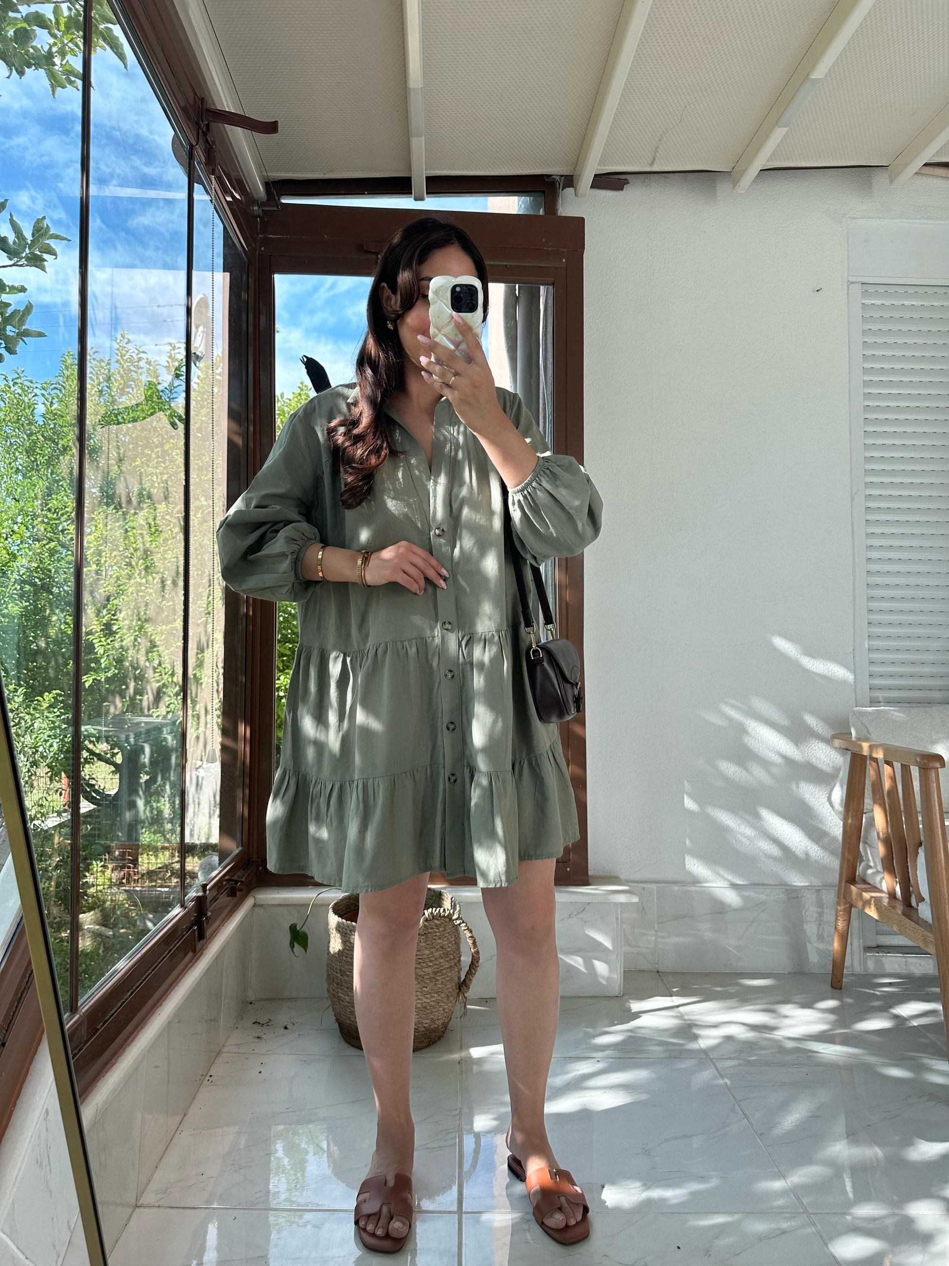 MANGO KETEN SALAŞ ELBİSE
