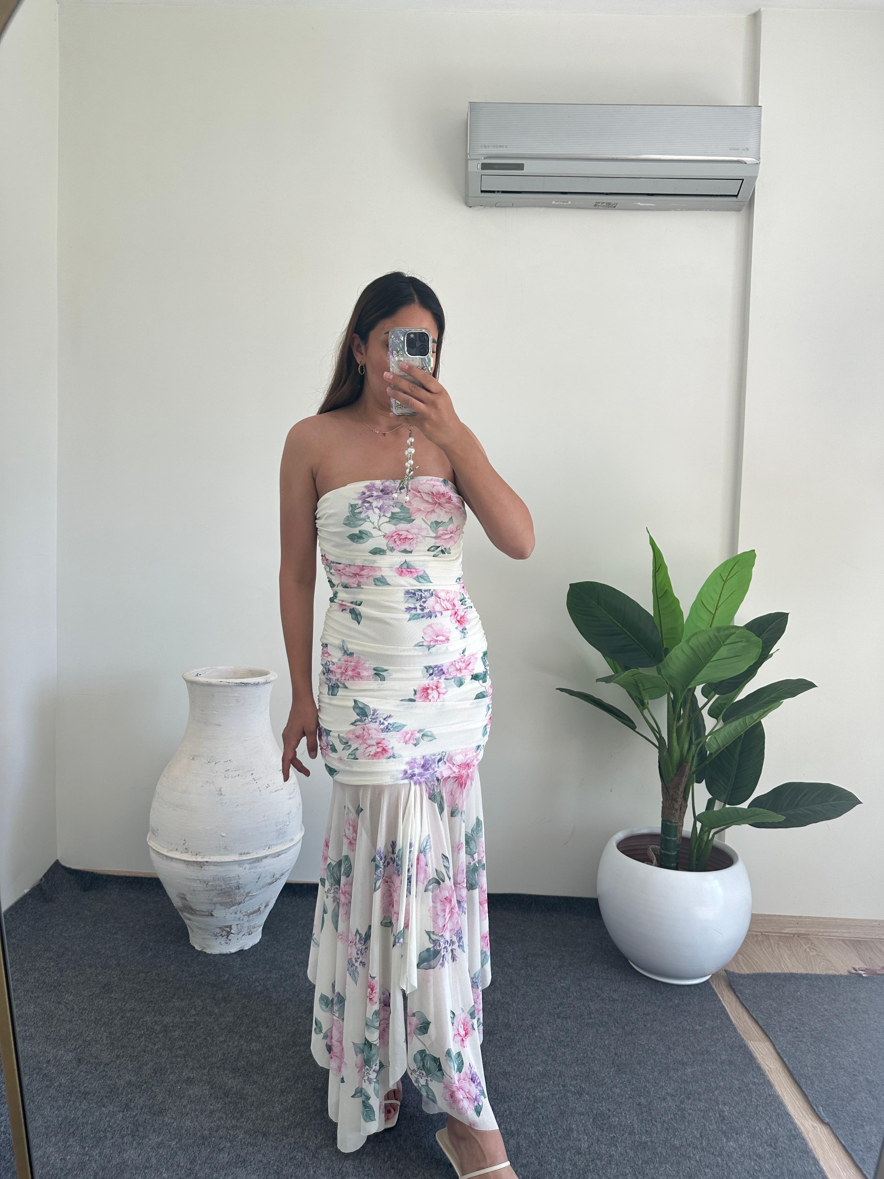 DRAPE DETAYLI ELBİSE