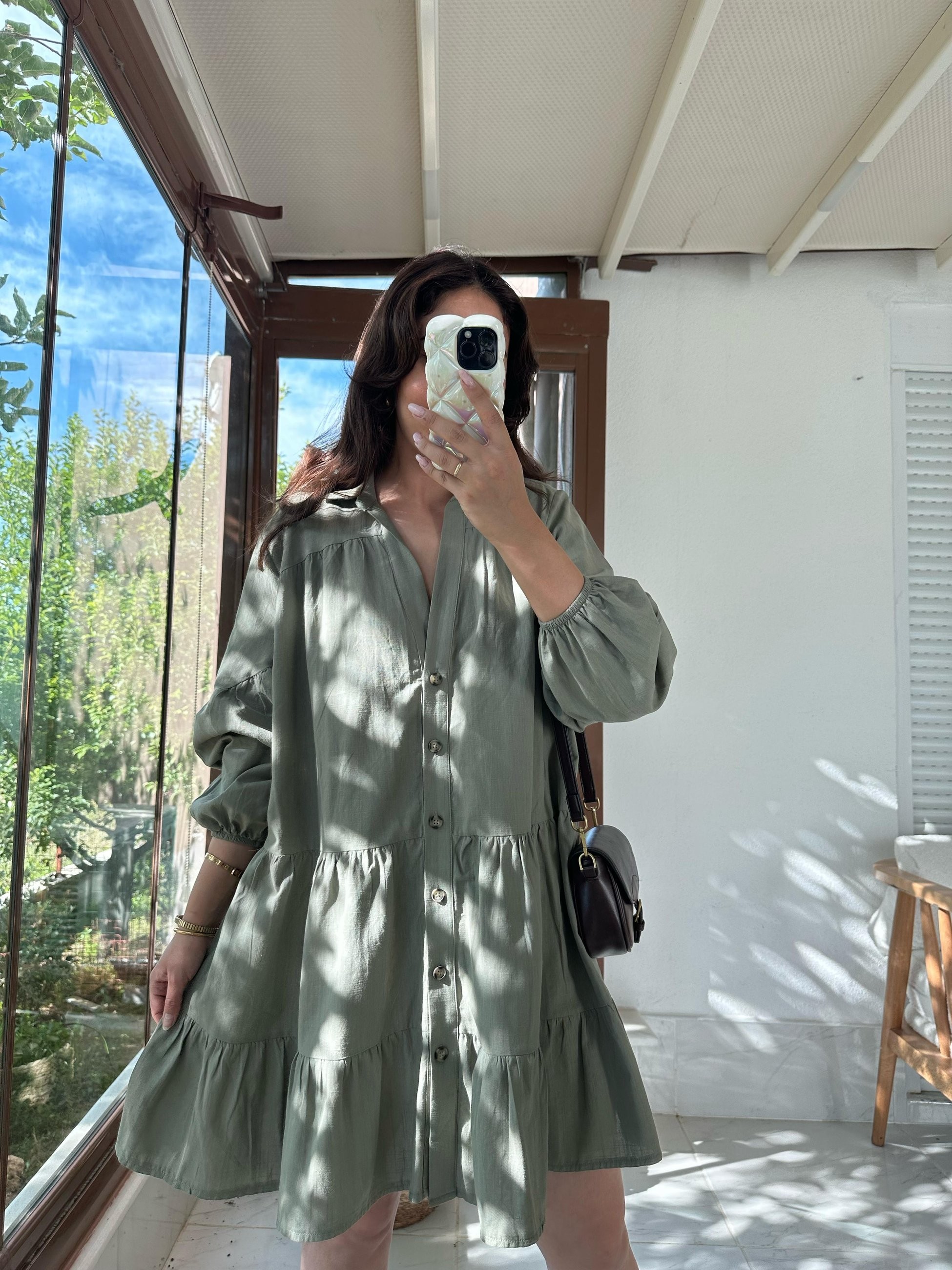 MANGO KETEN SALAŞ ELBİSE