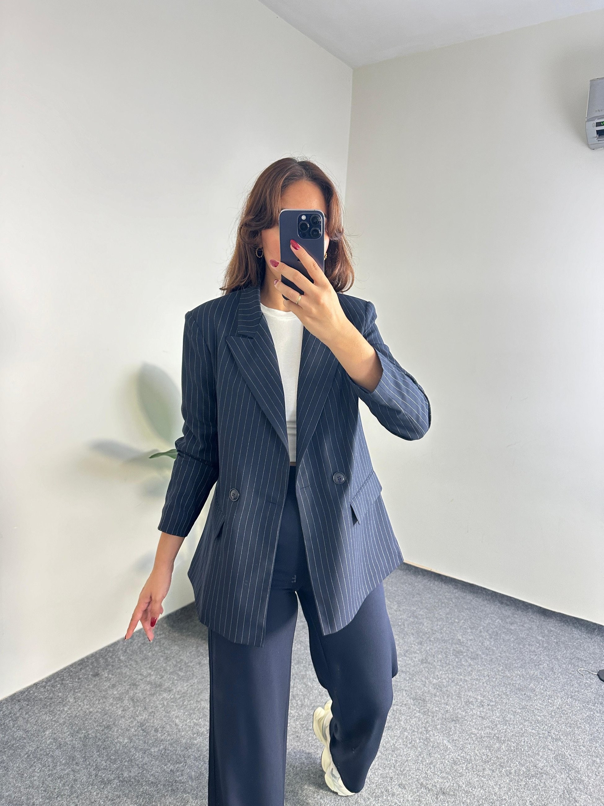 MANGO ÇİZGİLİ BLAZER CEKET