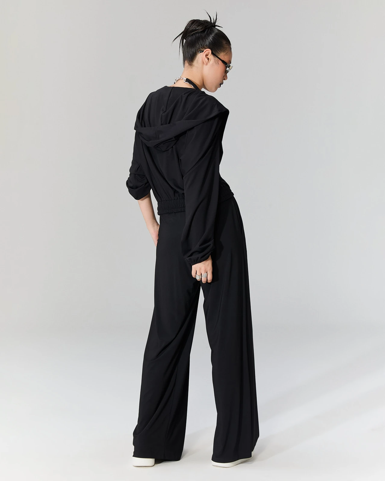 Kapüşonlu Büzgülü Bluz