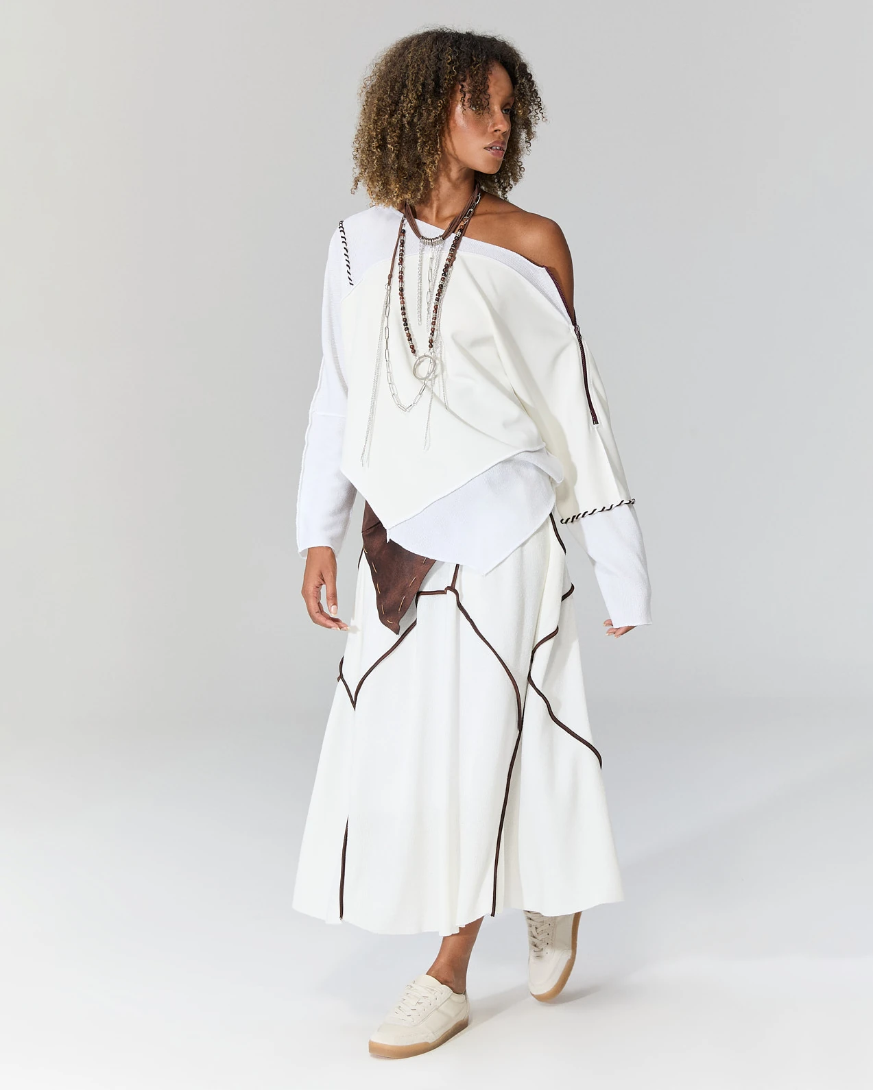 Fermuarlı Asimetrik Triko