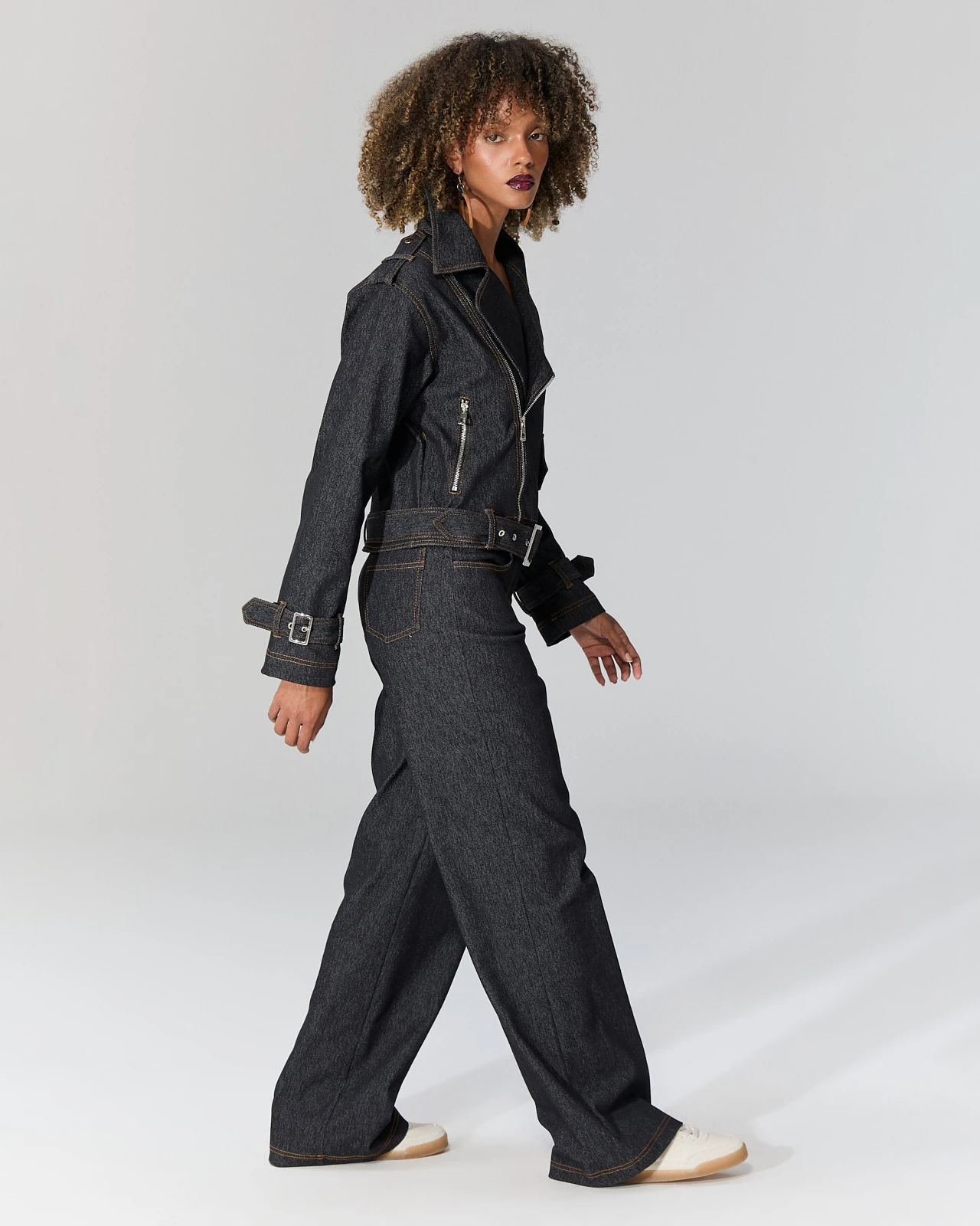 Fermuarlı Denim Ceket