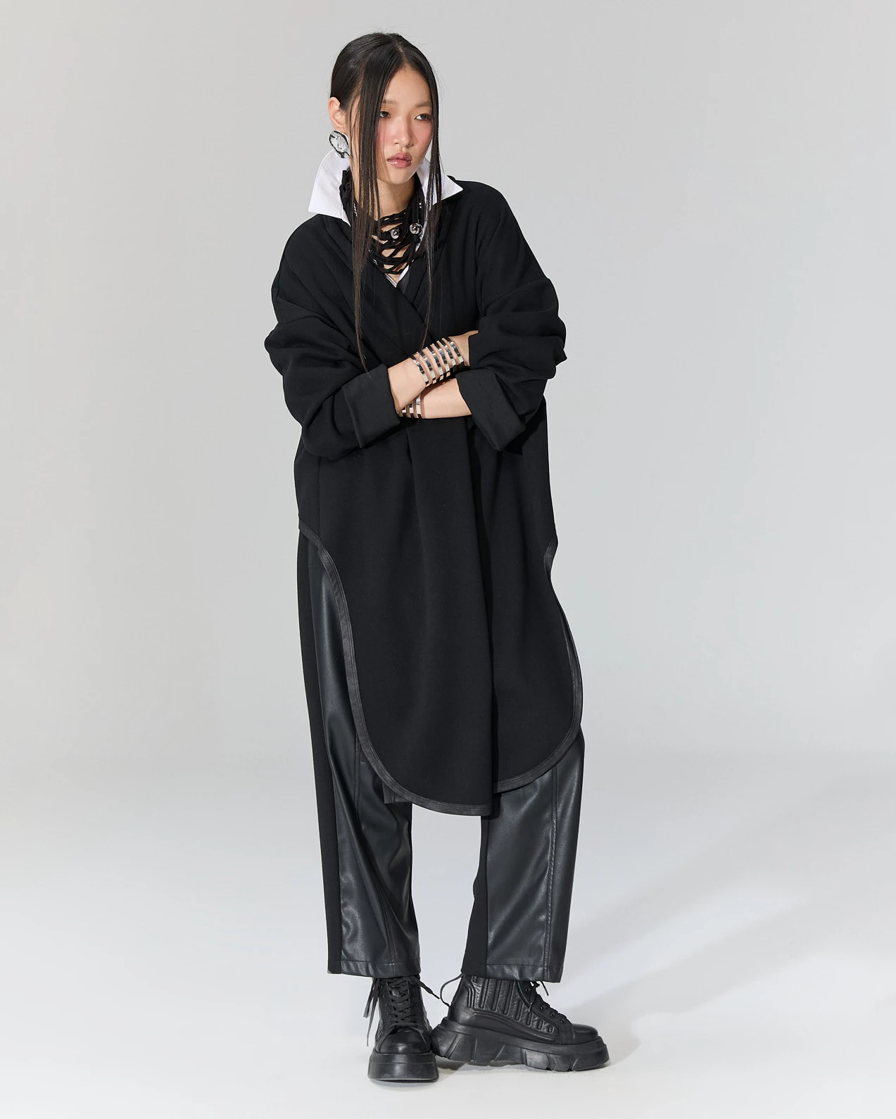 Fermuarlı Deri Şalvar