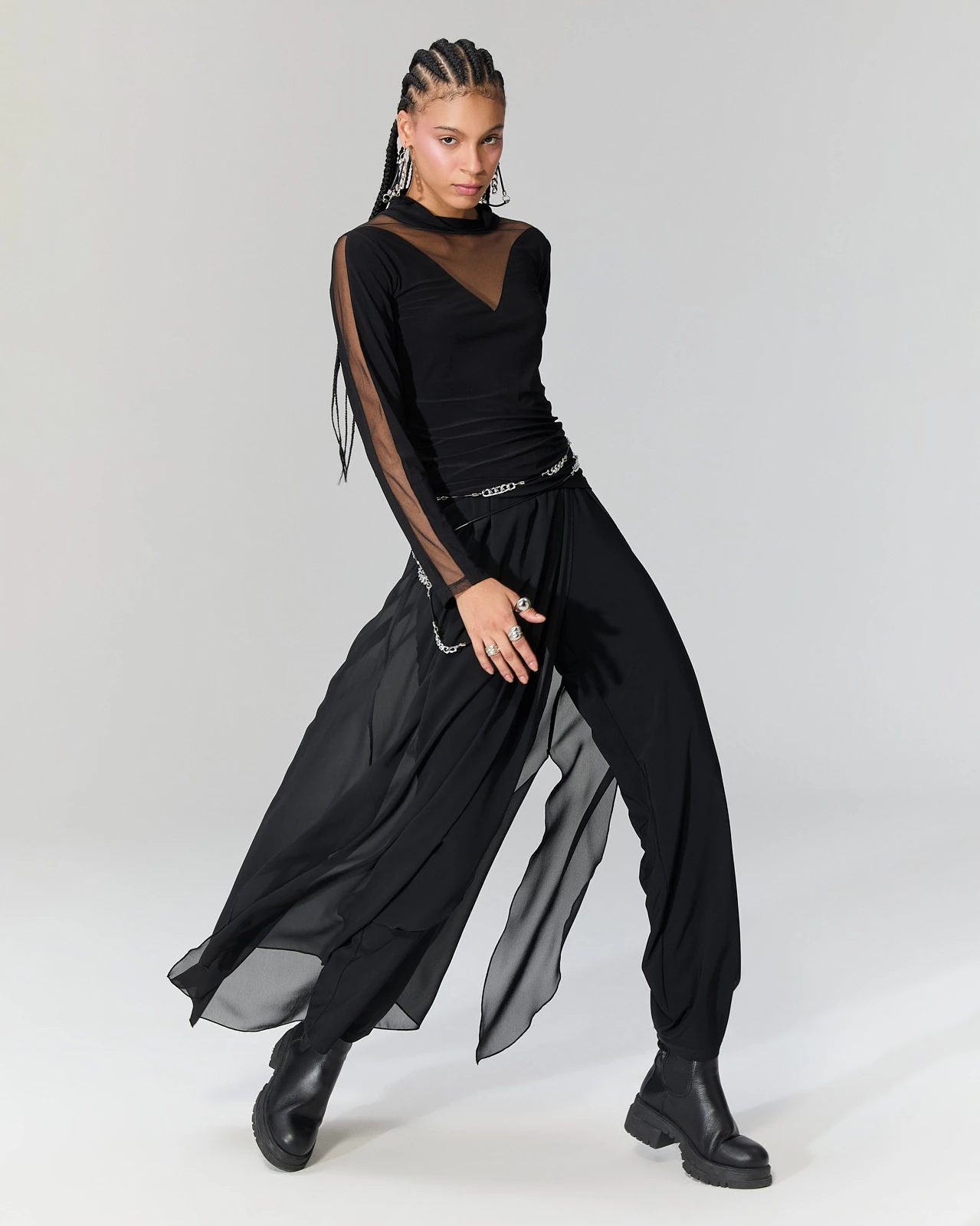 Tül Detaylı Balıkçı Bluz