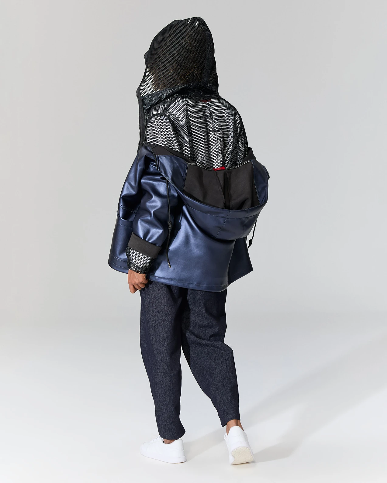 File Detaylı Deri Ceket