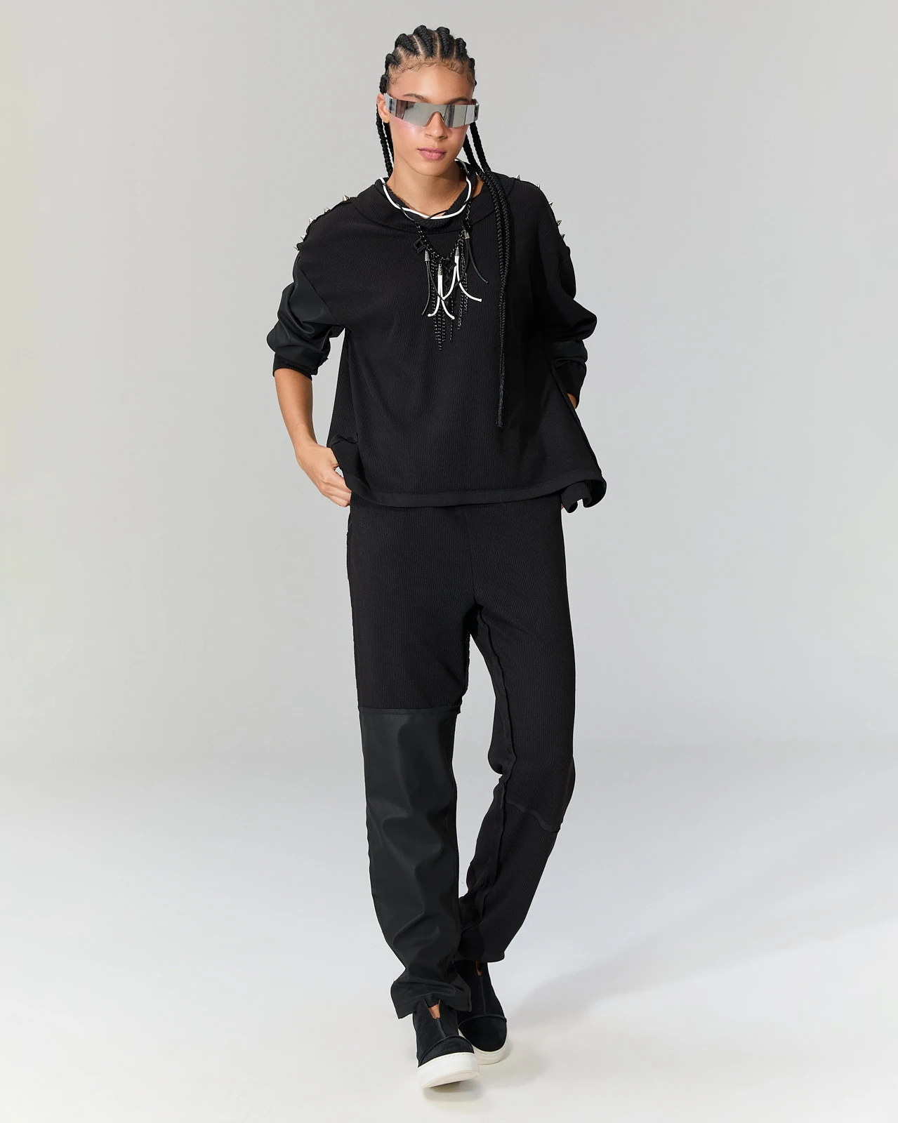 Fermuar Detaylı Triko - Siyah