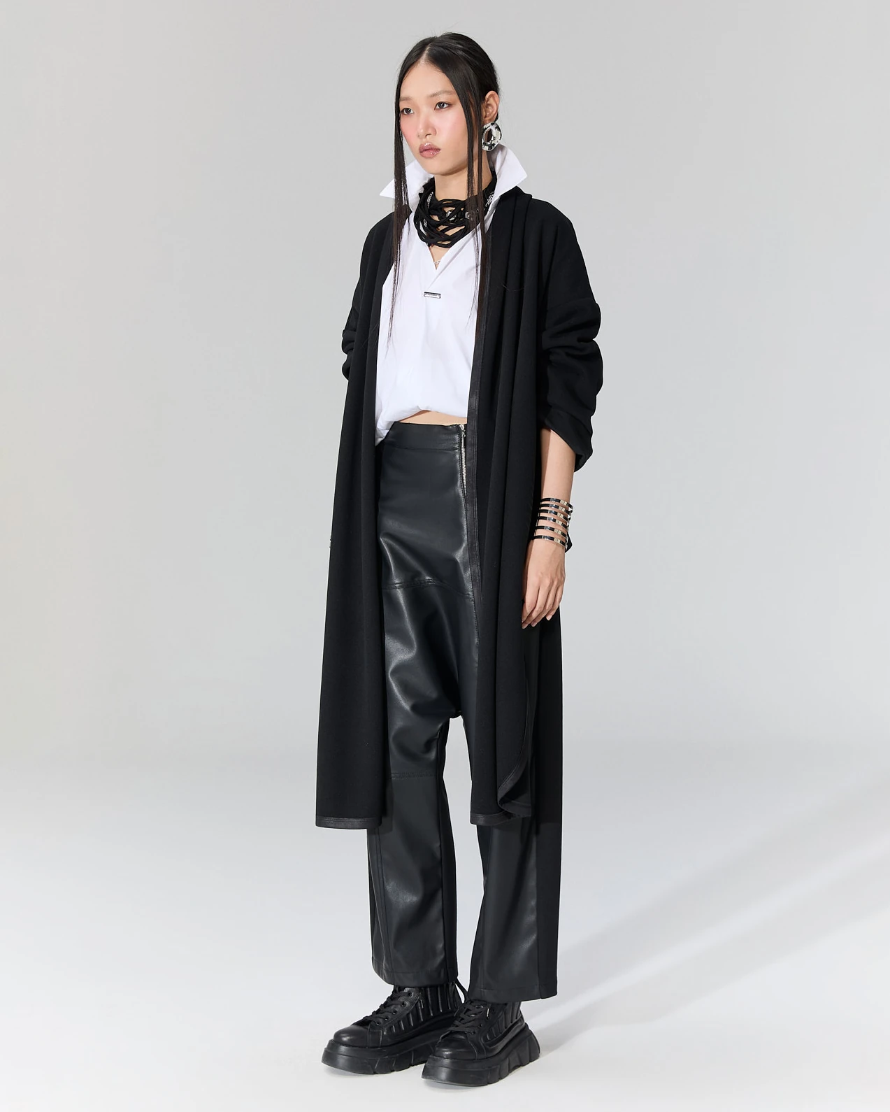 Fermuarlı Deri Şalvar