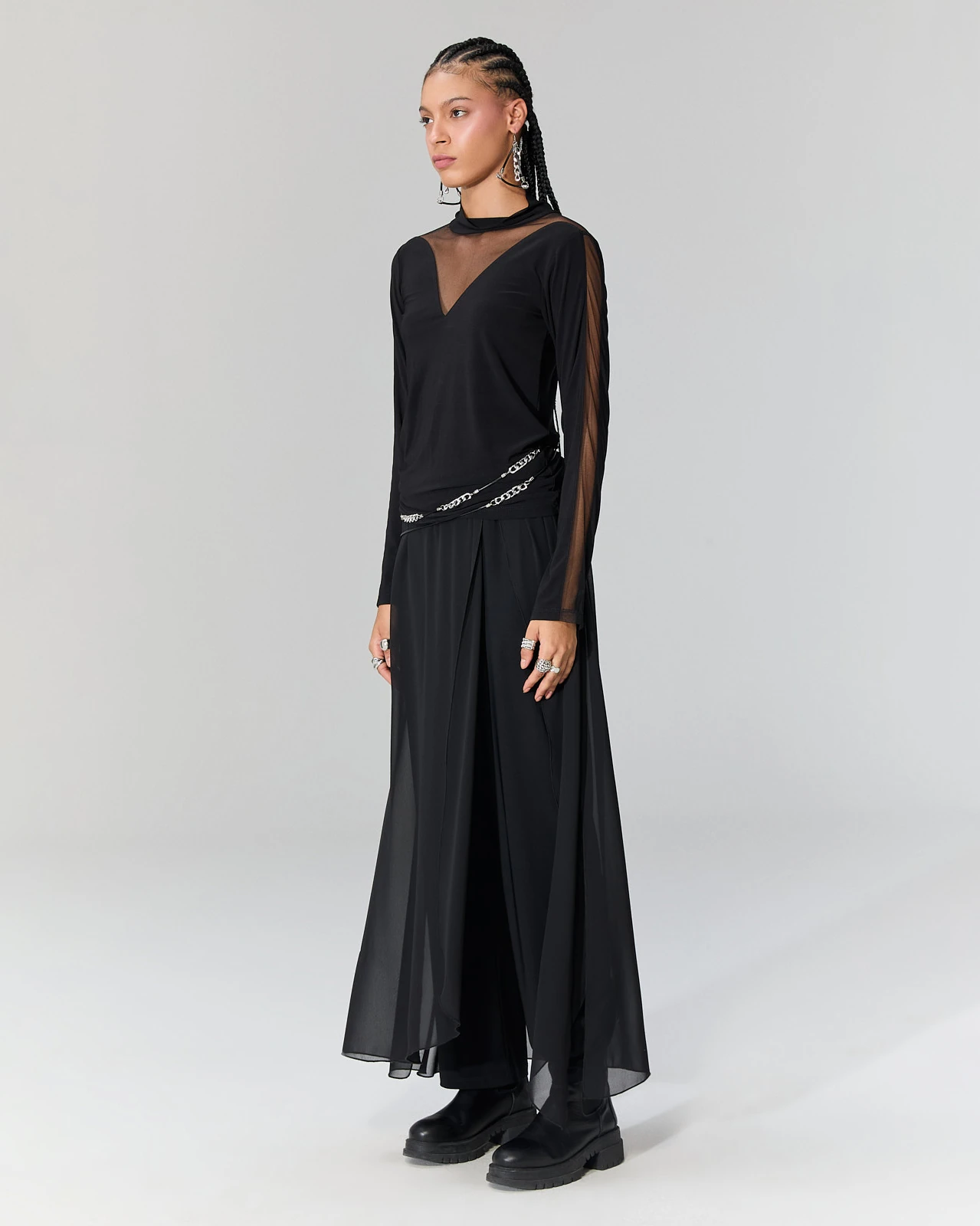 Tül Detaylı Balıkçı Bluz