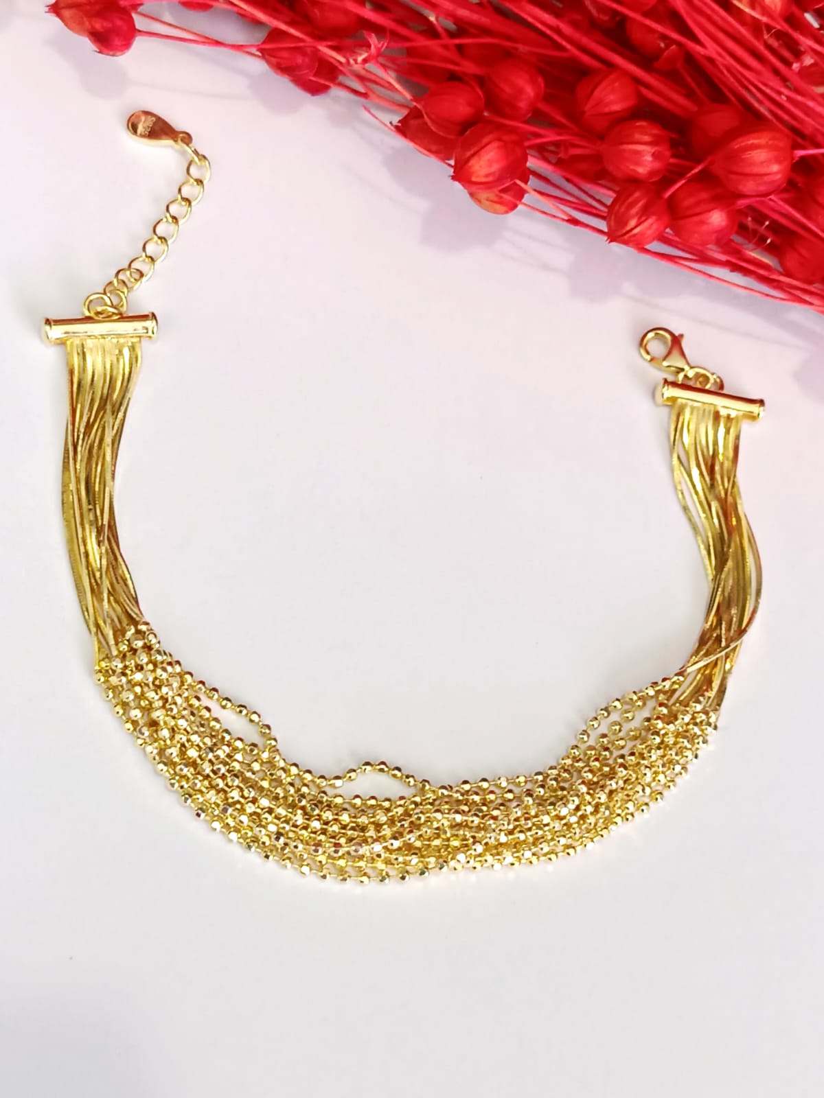 925 Ayar Gümüş 12 Zincirli ROPE CASCADE Bileklik