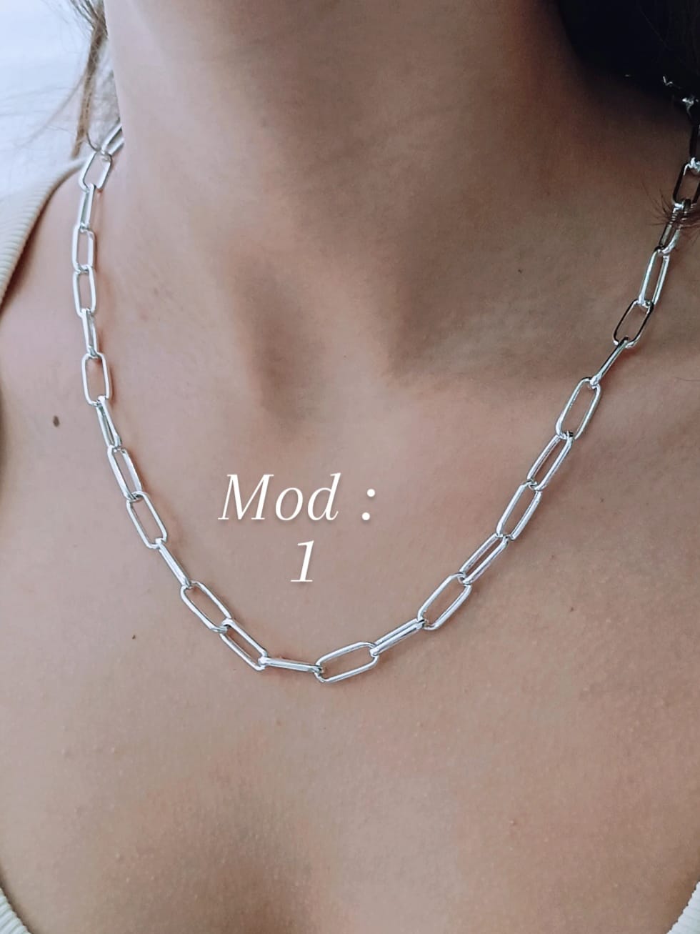 925 Ayar Gümüş Özel Yapınm Oval Ataç Zincir Kolye