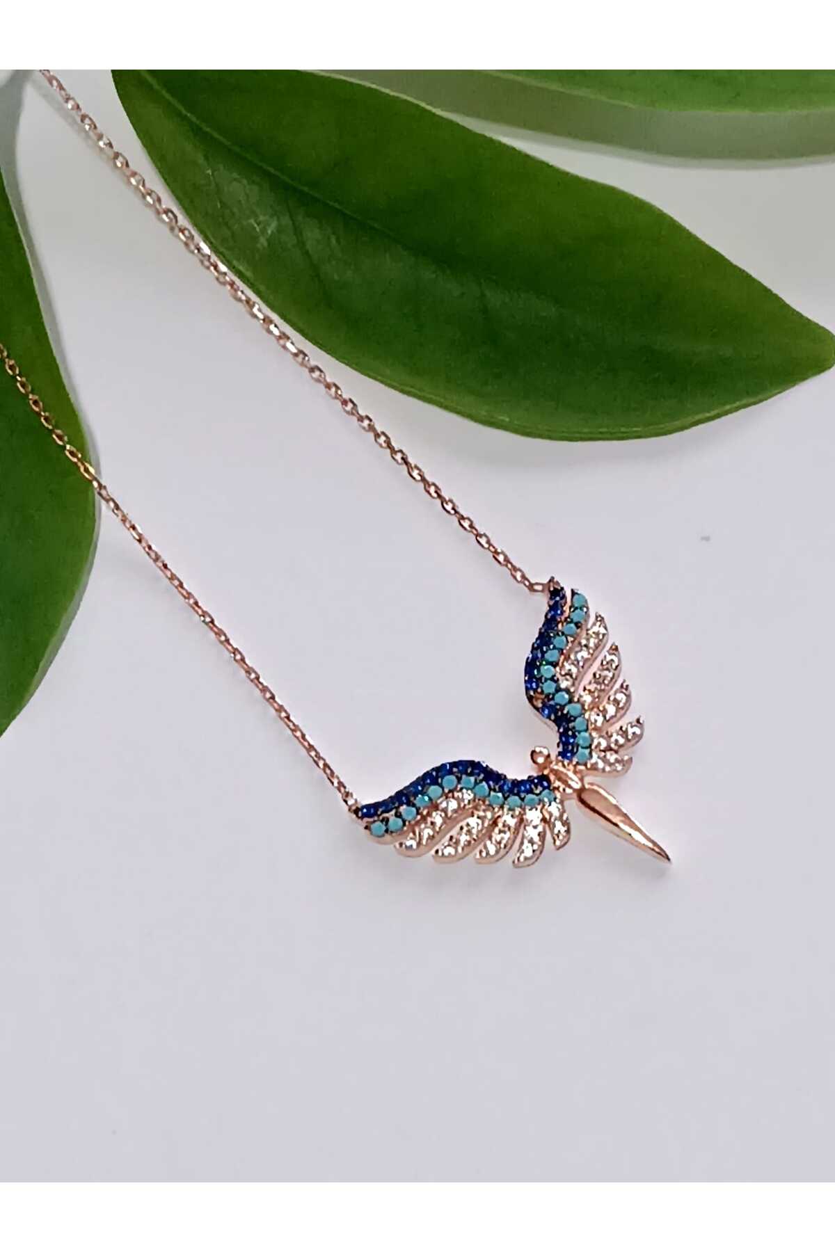 925 Ayar Gümüş Rosegold Kaplama Mikail Melek Kolye