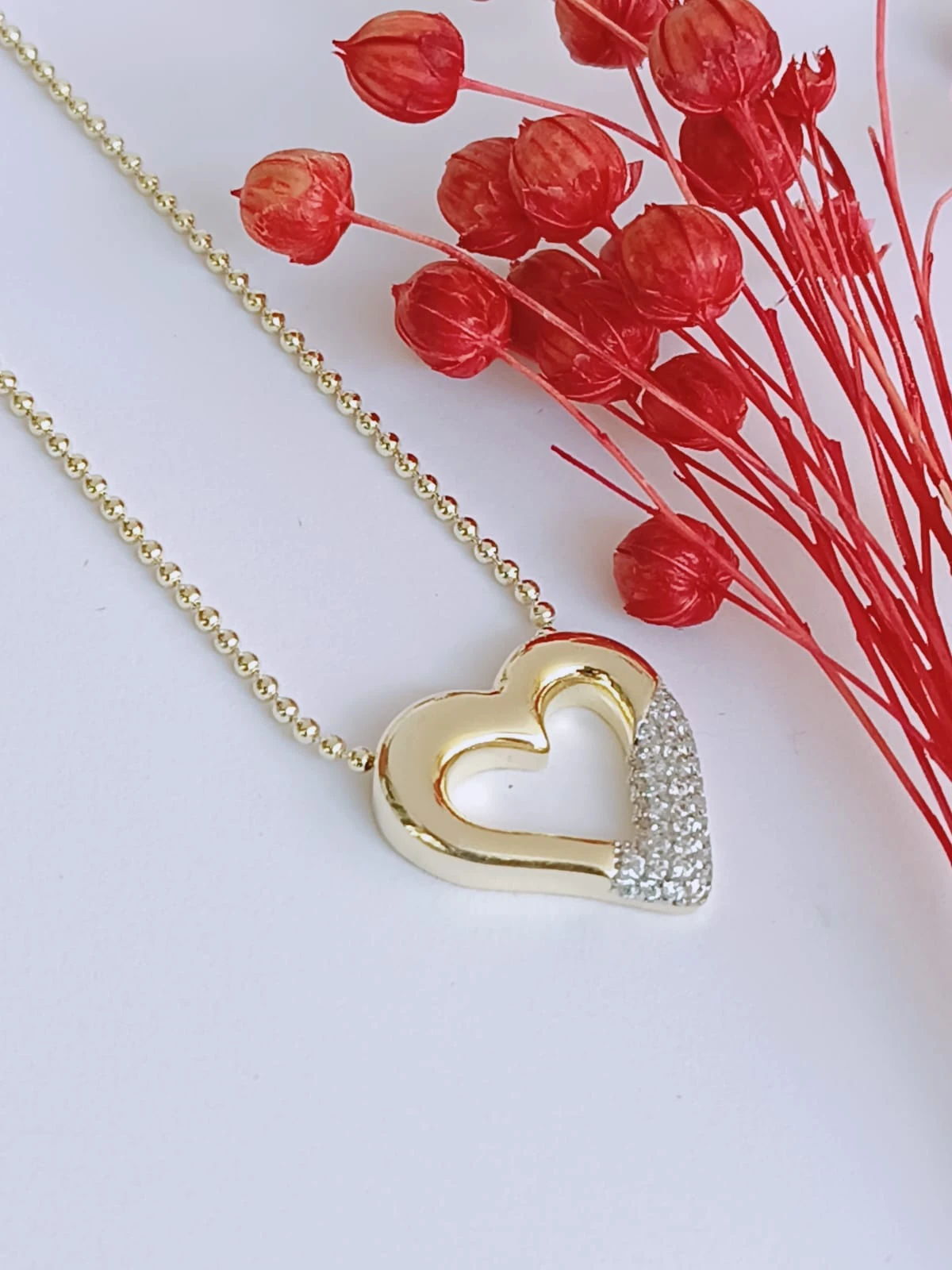 925 Ayar Gümüş Zirkon Taşlı SPARKLE HEART Kolye