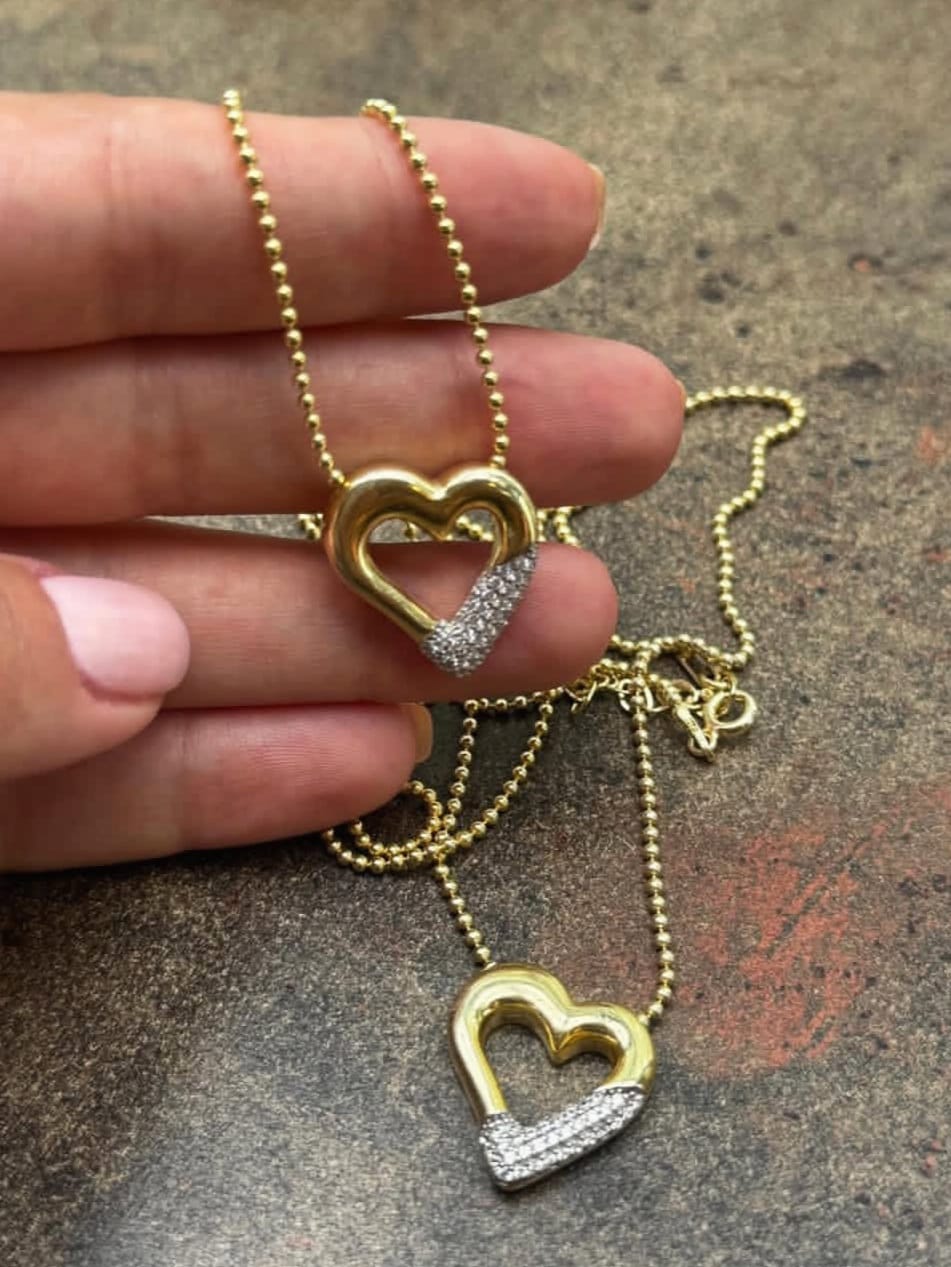 925 Ayar Gümüş Zirkon Taşlı SPARKLE HEART Kolye