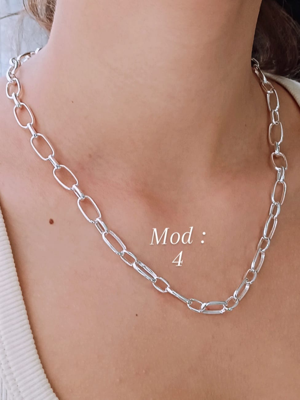 925 Ayar Gümüş Oval Halkalı Katmanlı Kalın Zincir 